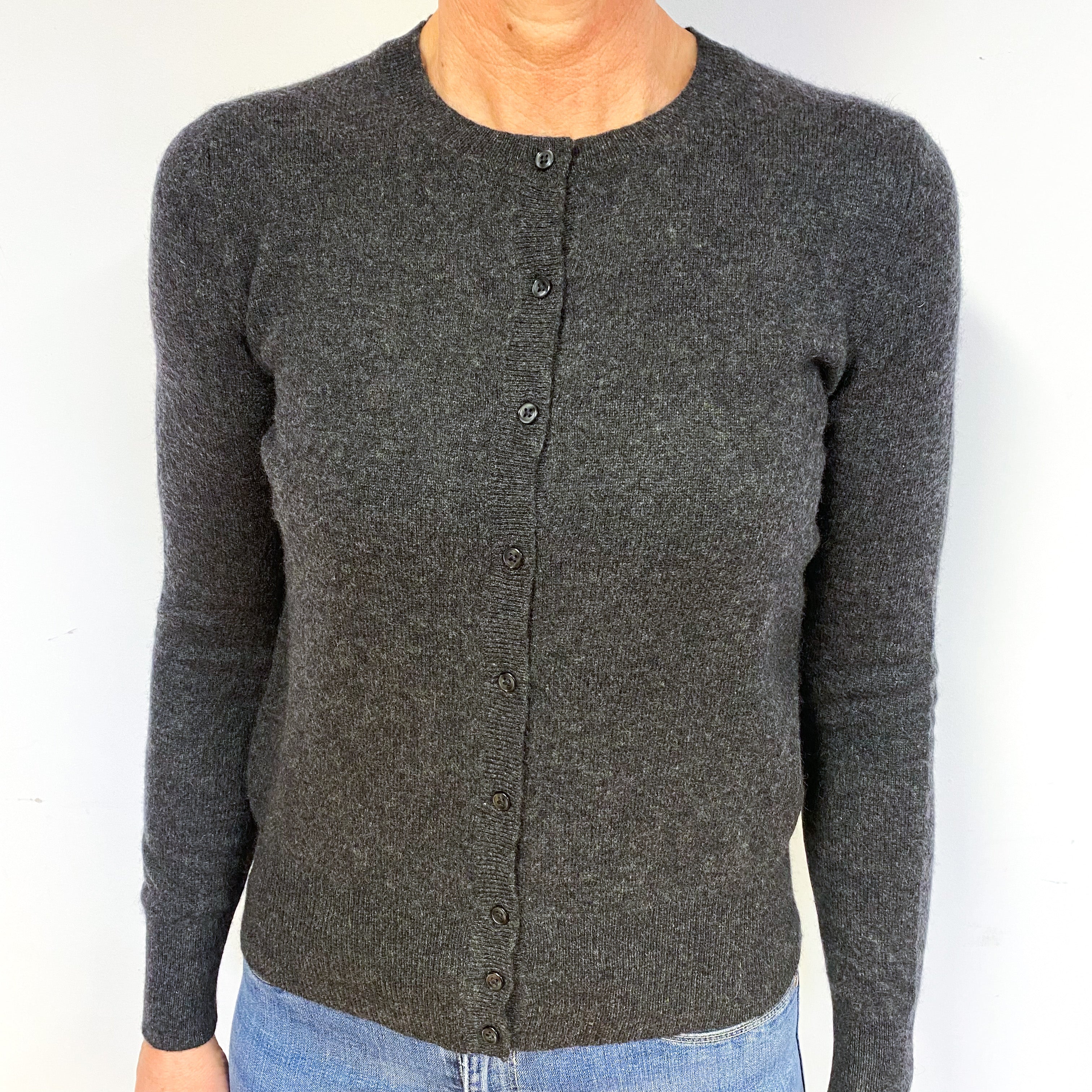 Charcoal Grey Cashmere Cardigan Medium