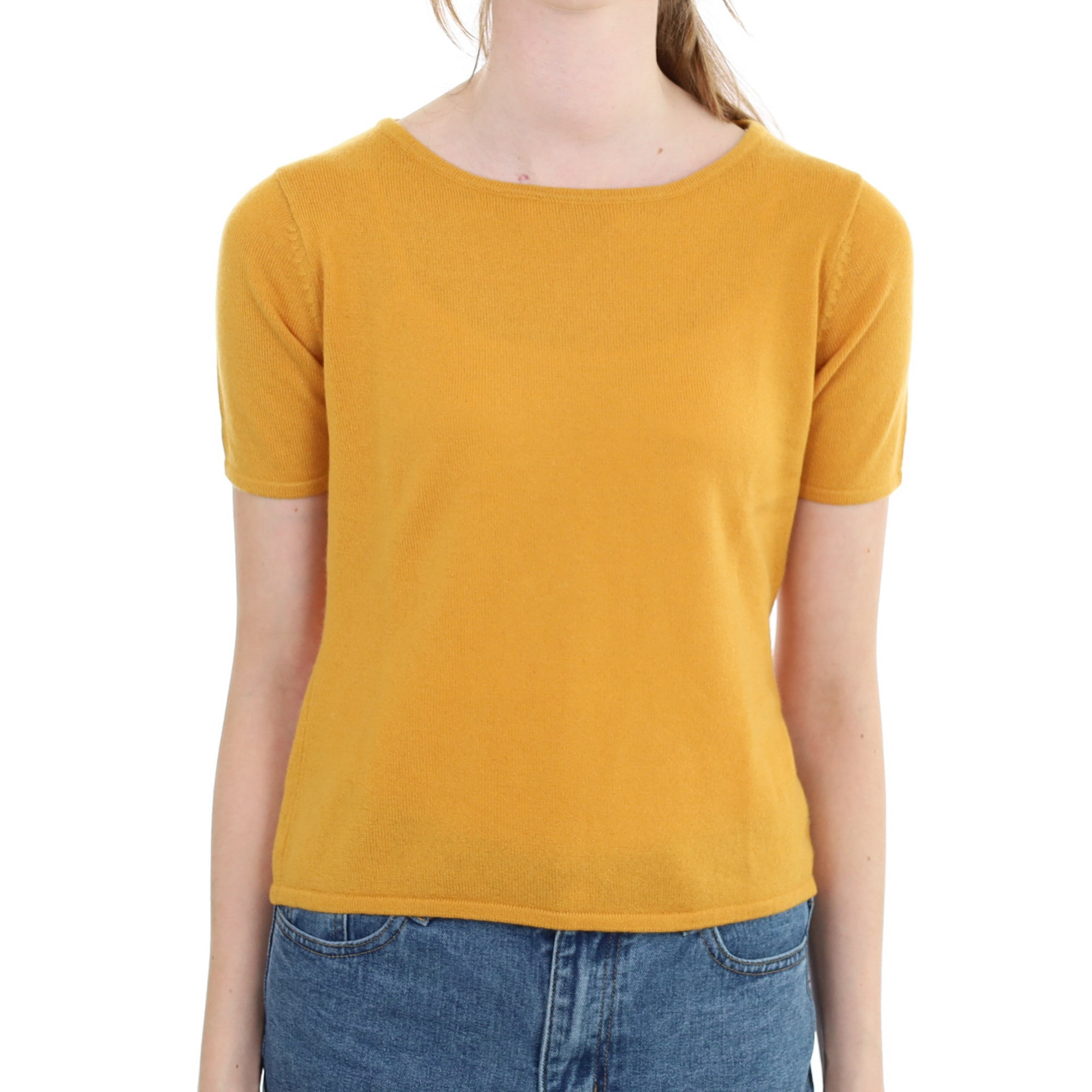 Marmalade Orange Cashmere Short Sleeve Jumper Extra Small