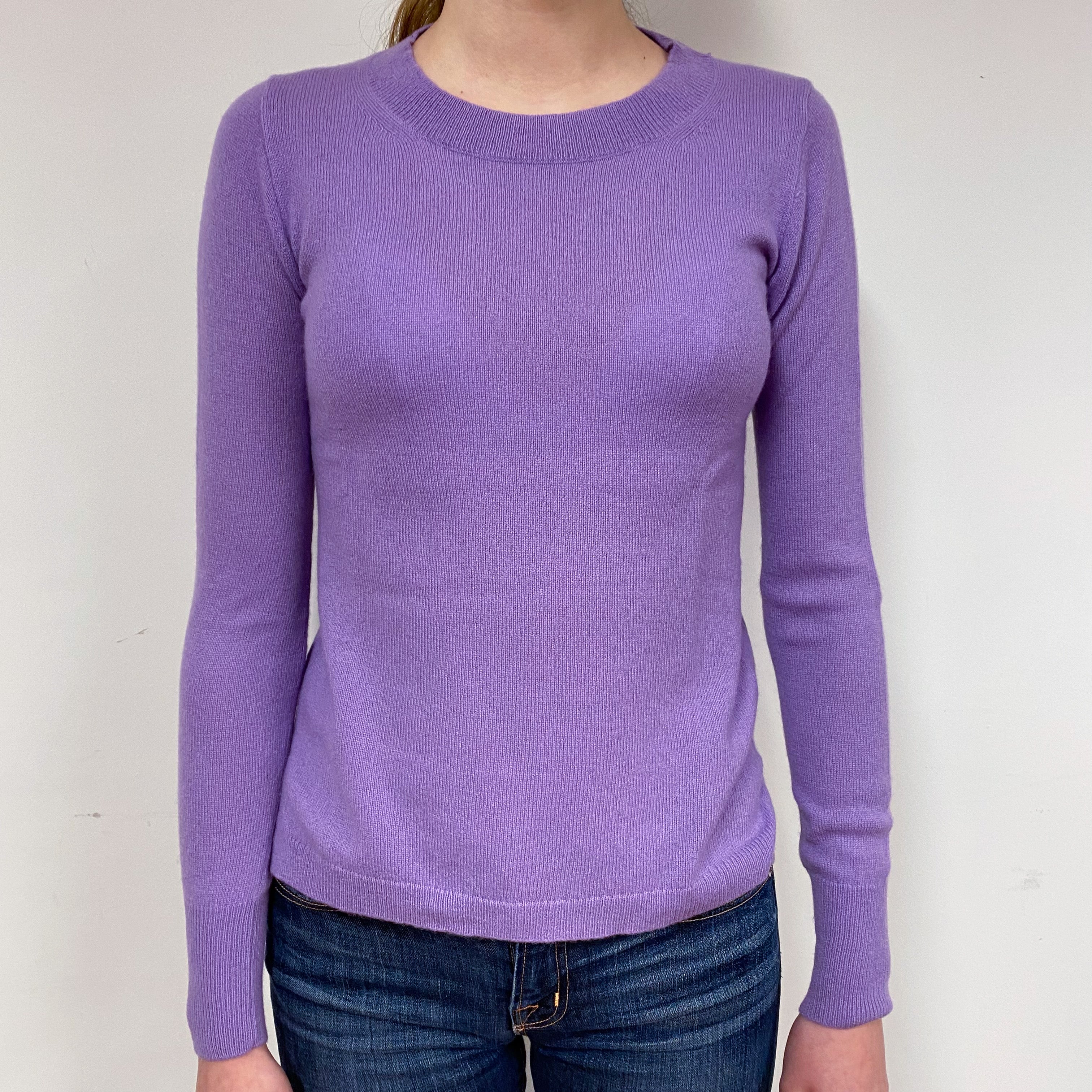 Lavender Purple Cashmere Crew Neck Jumper Extra Extra Small