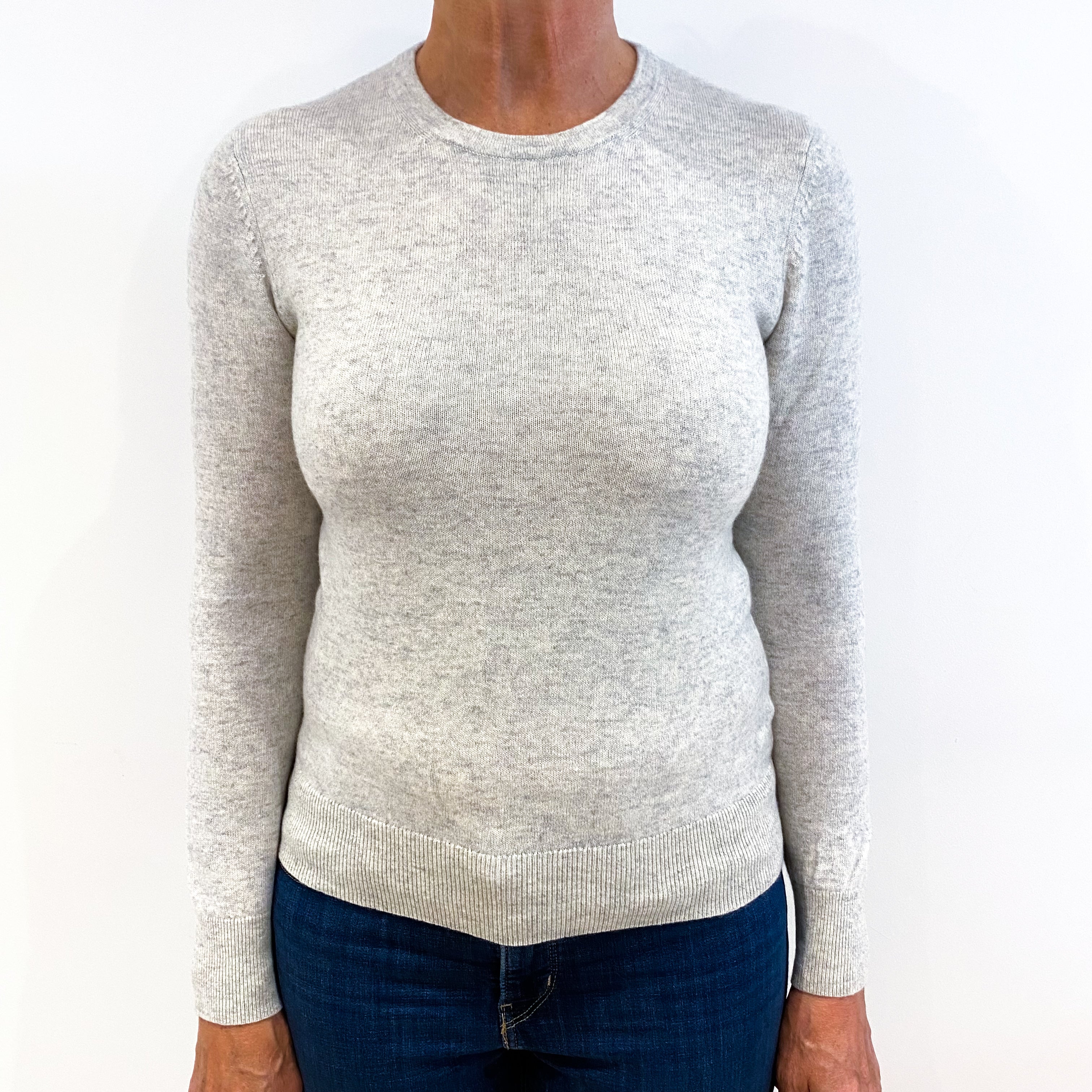 Mist Grey Cashmere Crew Neck Jumper Medium