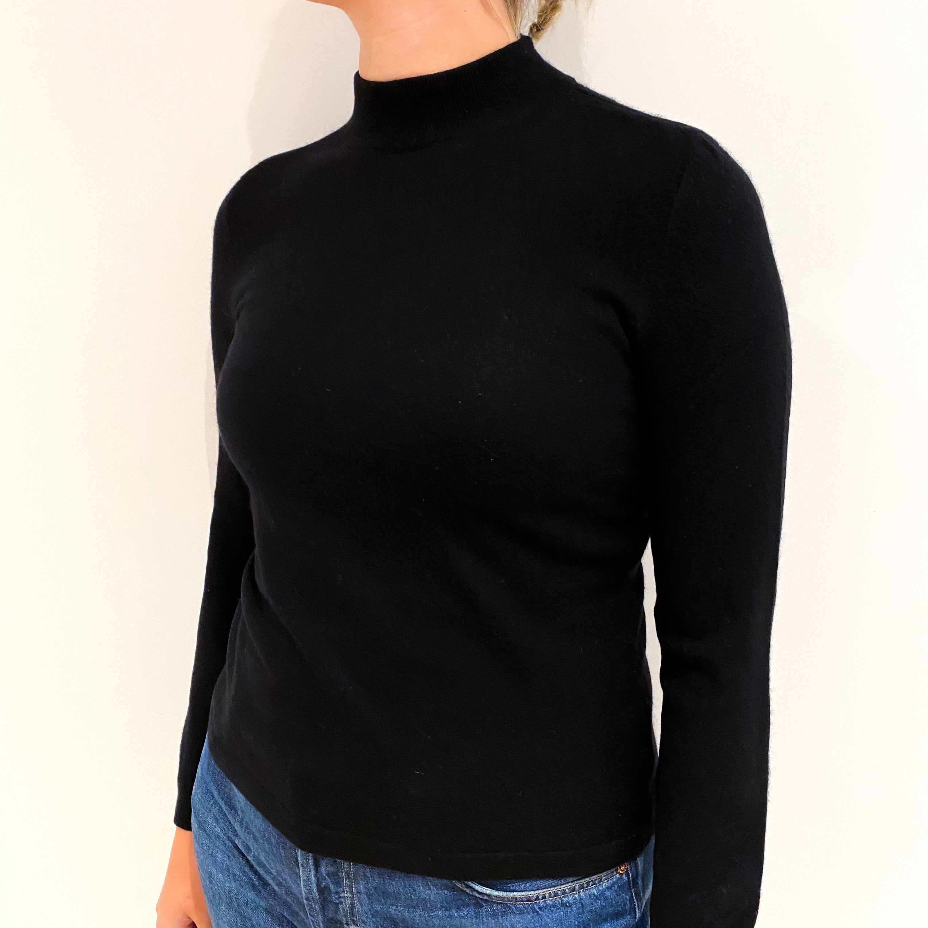 Black Cashmere Turtleneck Jumper Small