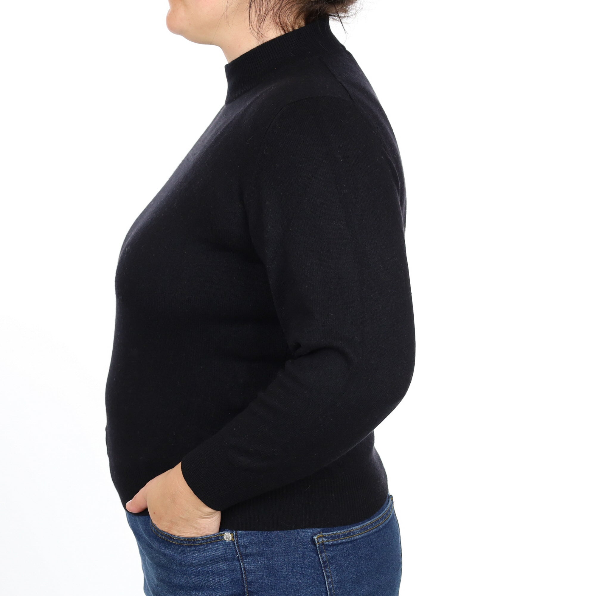 Black Cashmere Turtle Neck Jumper Large