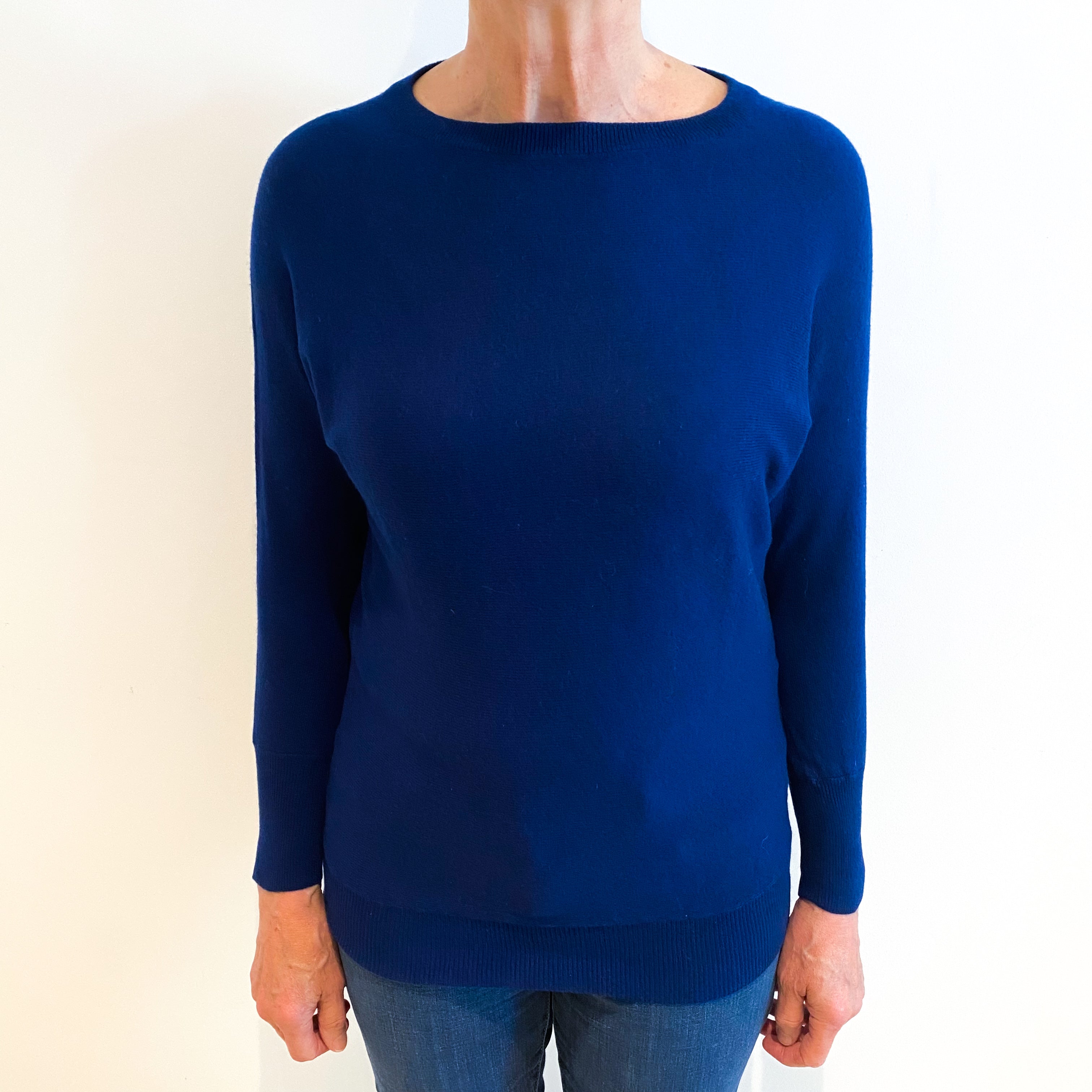 French Navy Cashmere Crew Neck Jumper Medium