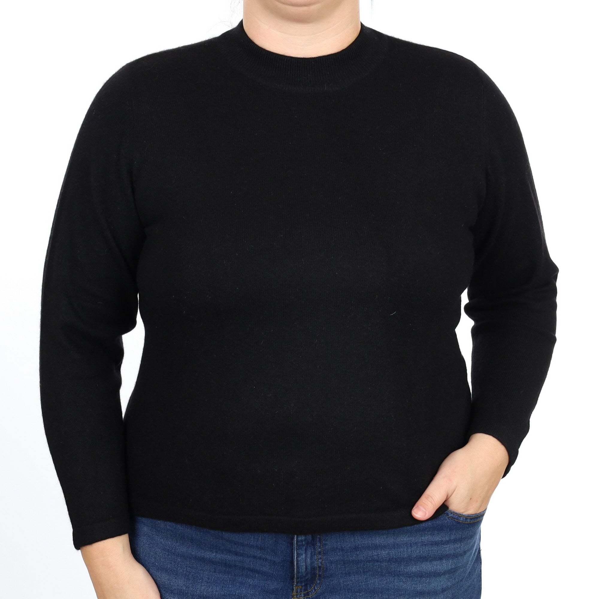 Black Cashmere Turtle Neck Jumper Large