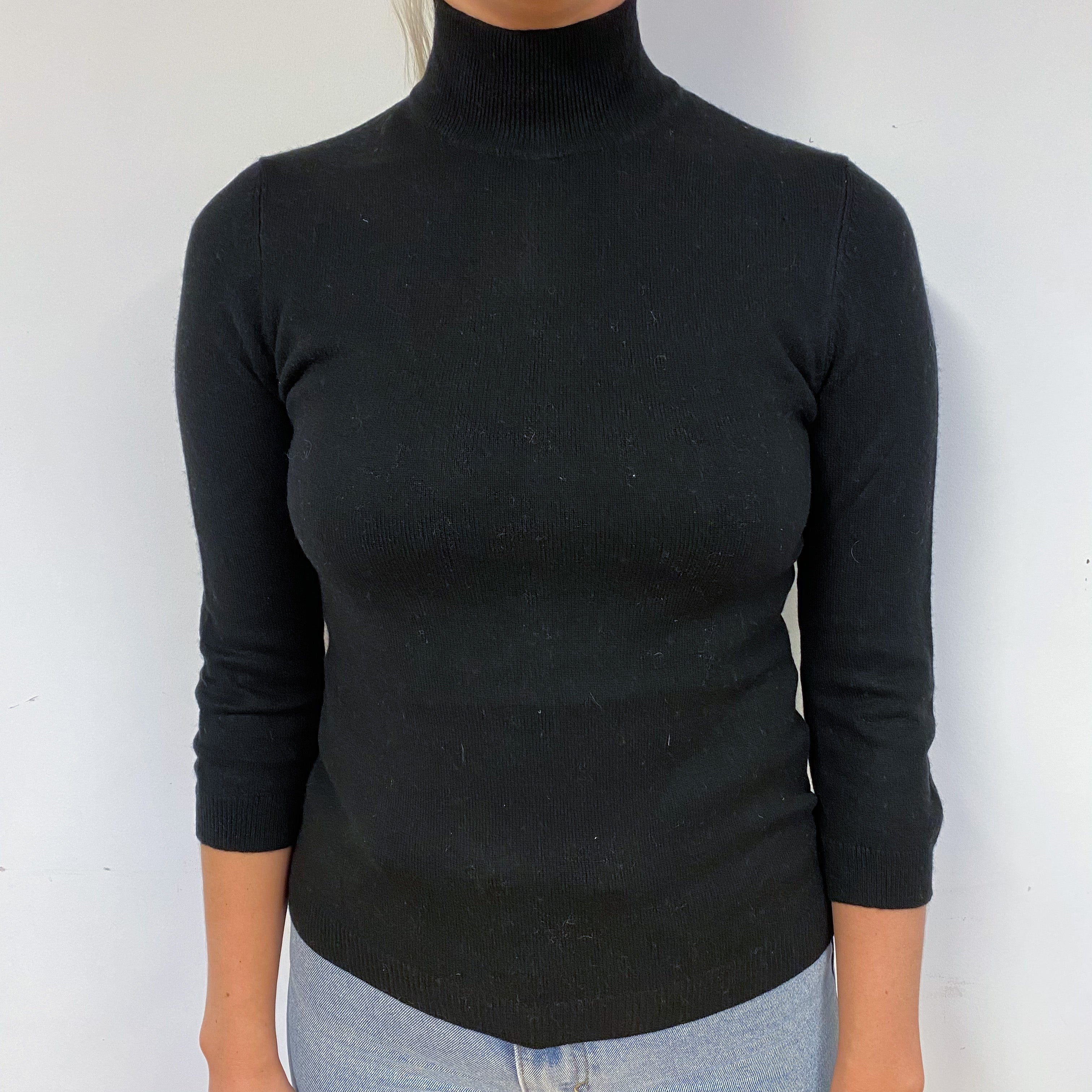 Tory Burch Black Cashmere Polo Neck Jumper Small