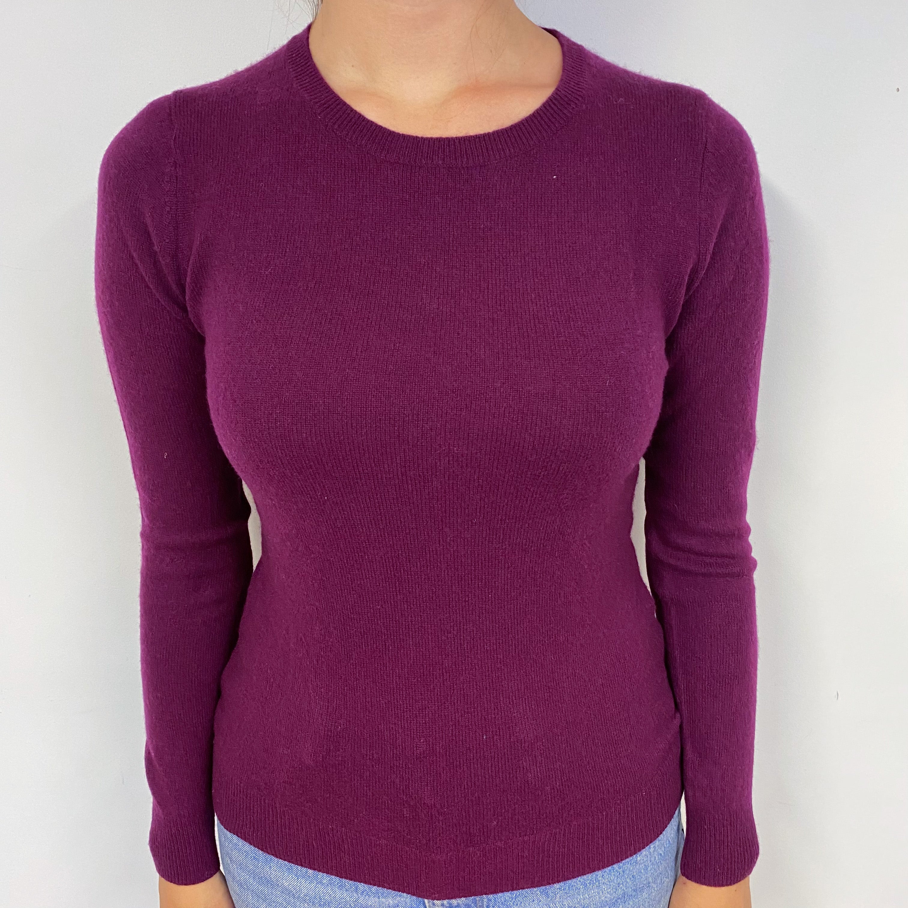 Mulberry Purple Cashmere Crew Neck Jumper