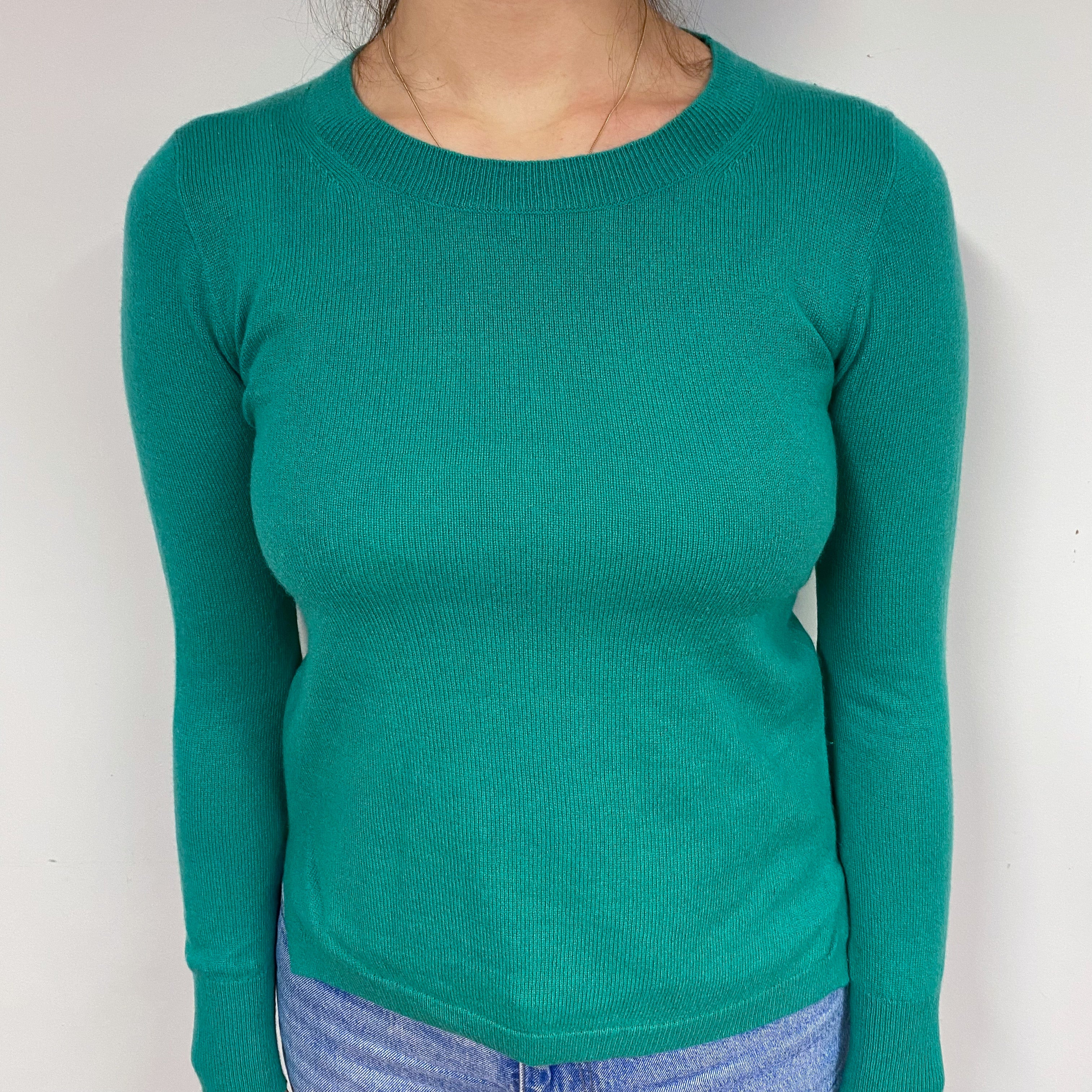 Emerald Green Cashmere Crew Neck Jumper Small