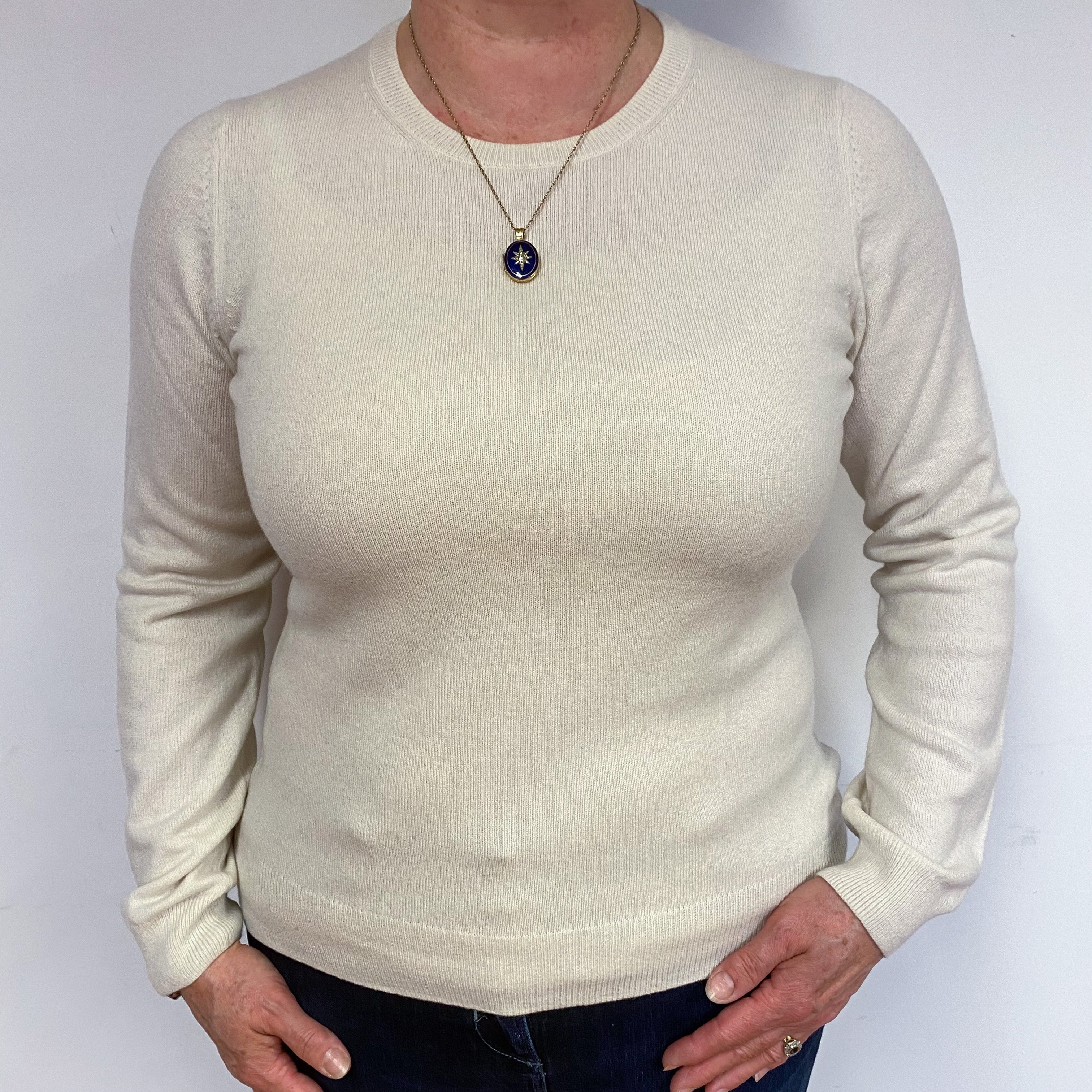 Cream Cashmere Crew Neck Jumper Large