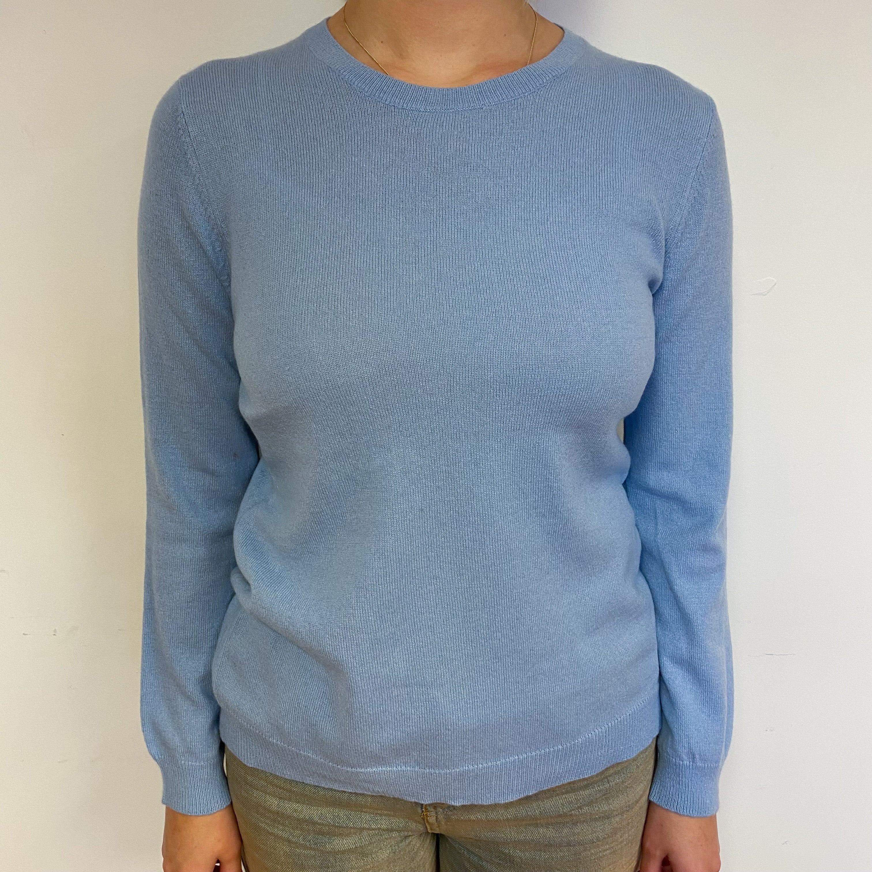Sky Blue Cashmere Crew Neck Jumper Small