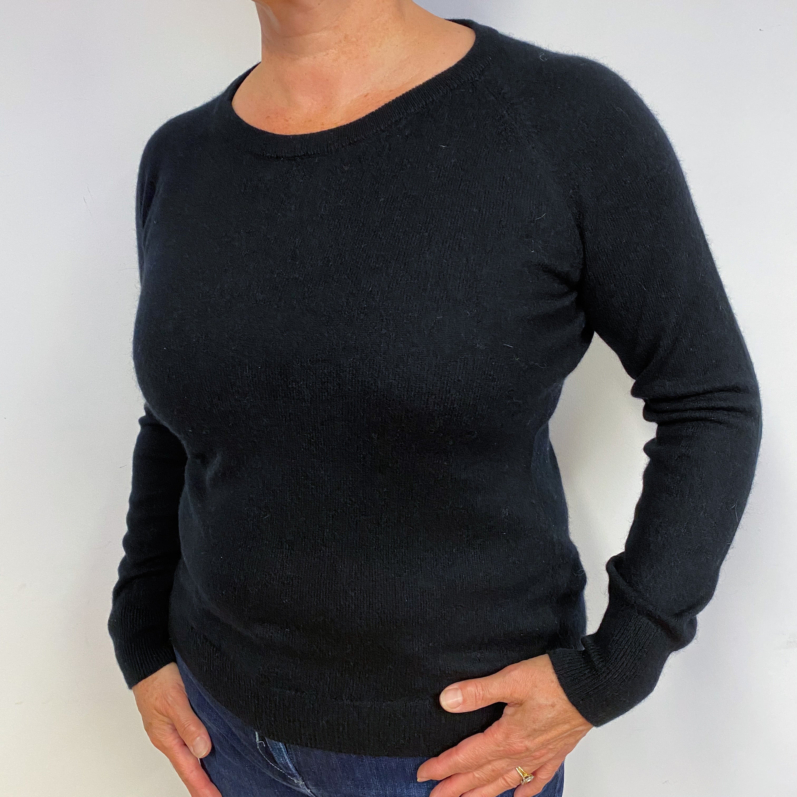 Black Cashmere Crew Neck Jumper