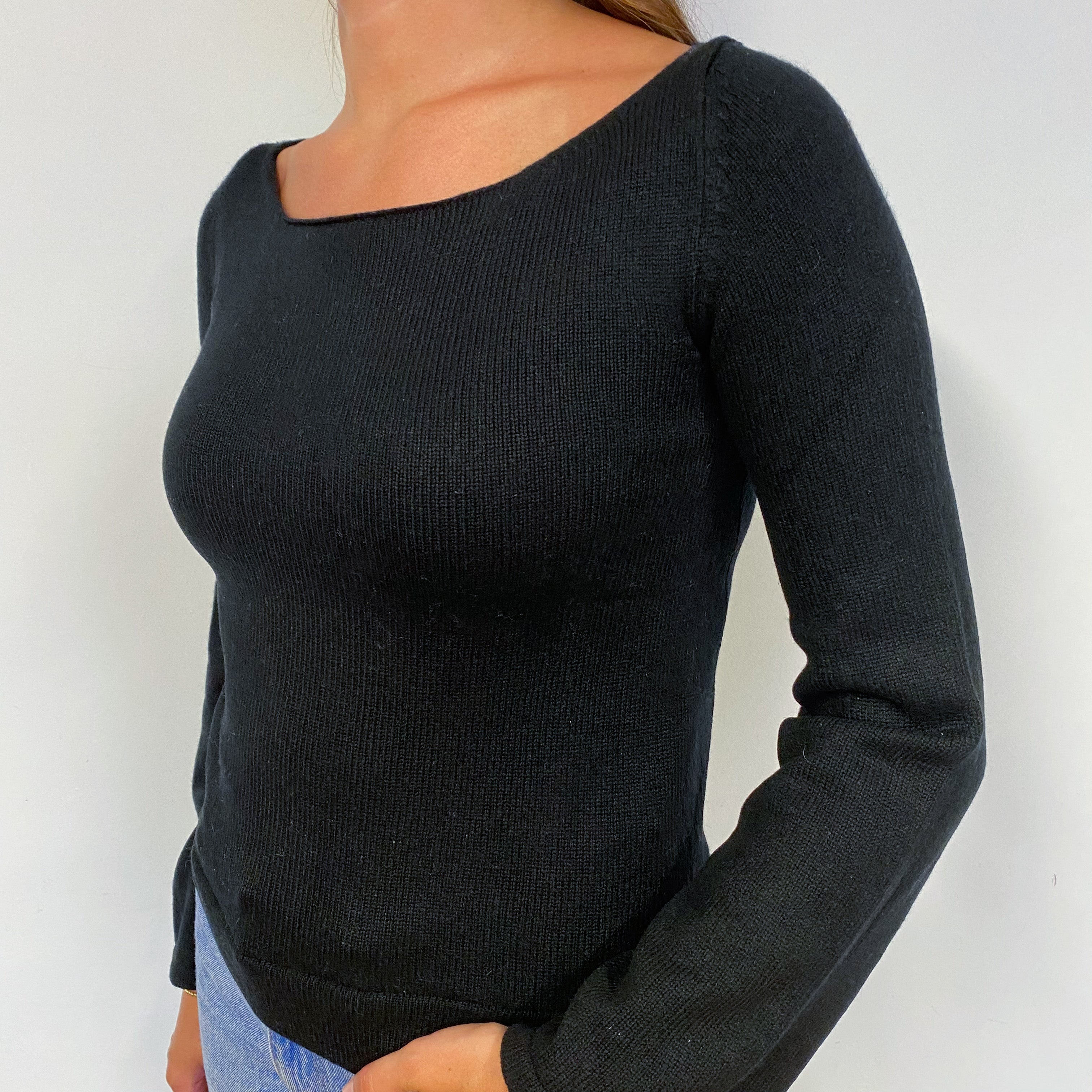 Black Cashmere Crew Neck Jumper