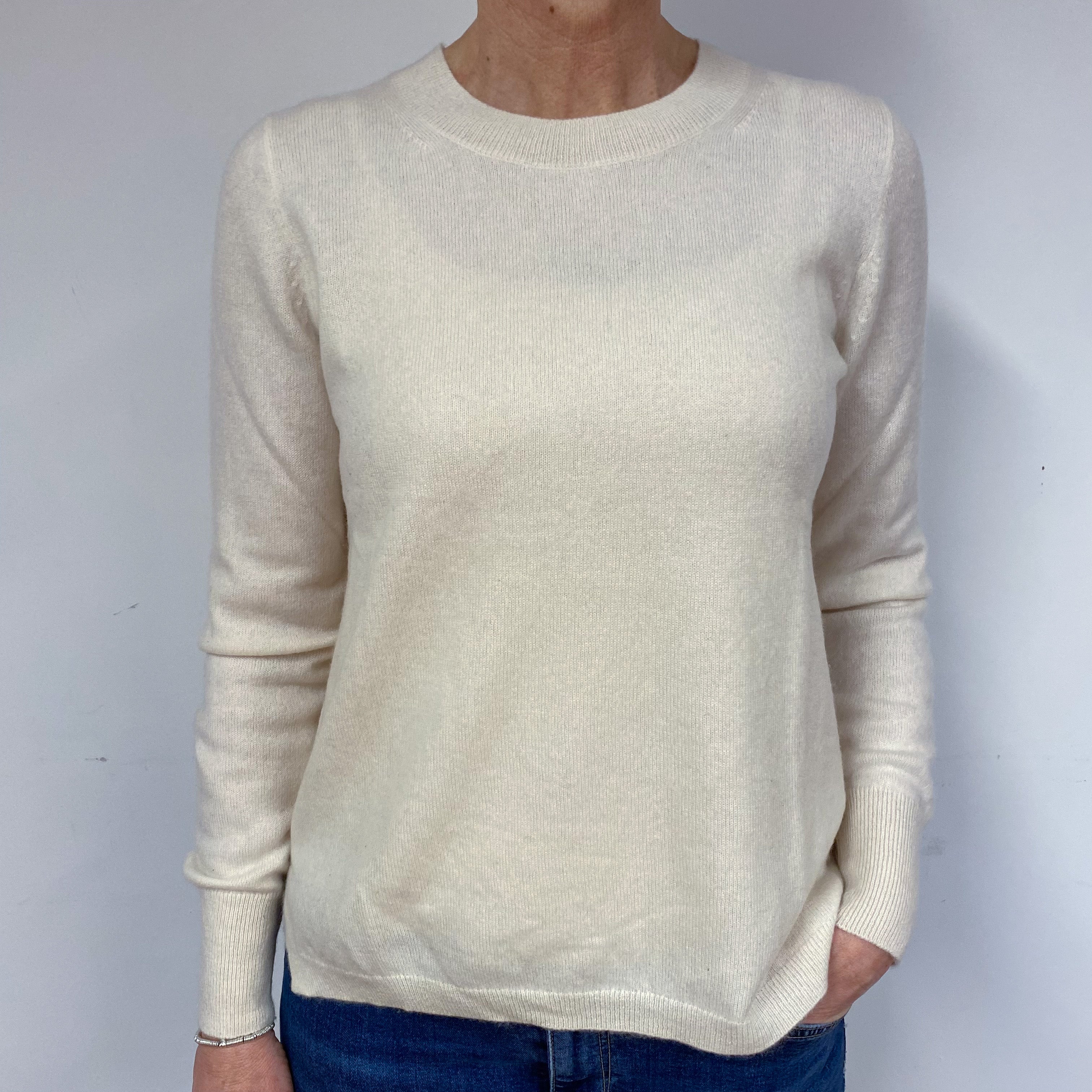 Cream Cashmere Crew Neck Jumper Medium