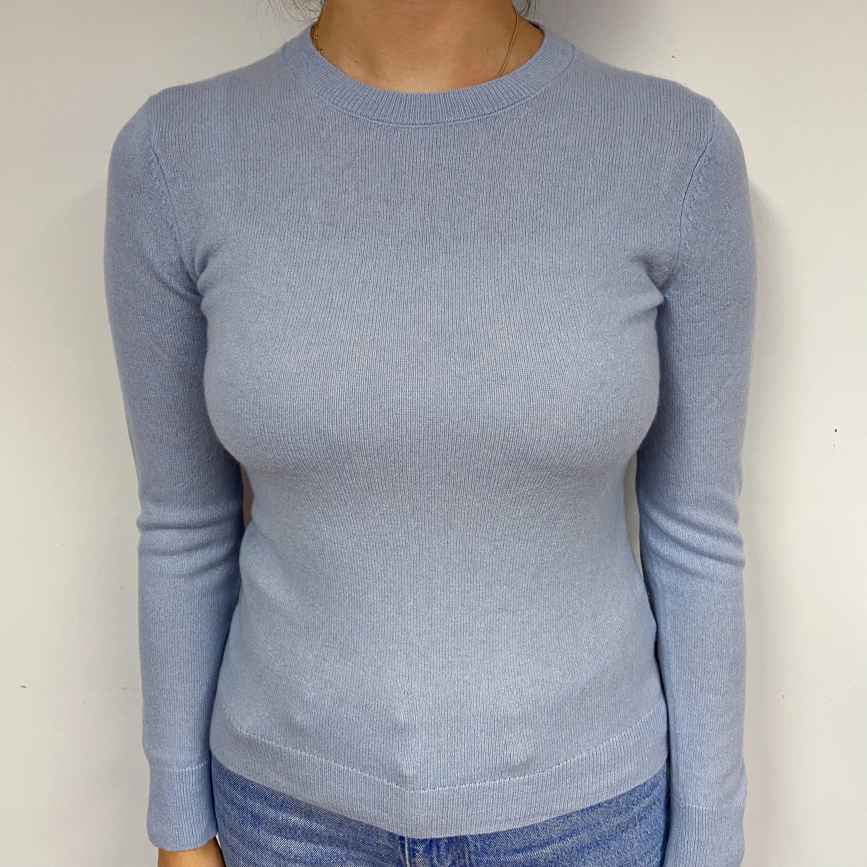 Powder Blue Cashmere Crew Neck Jumper Small