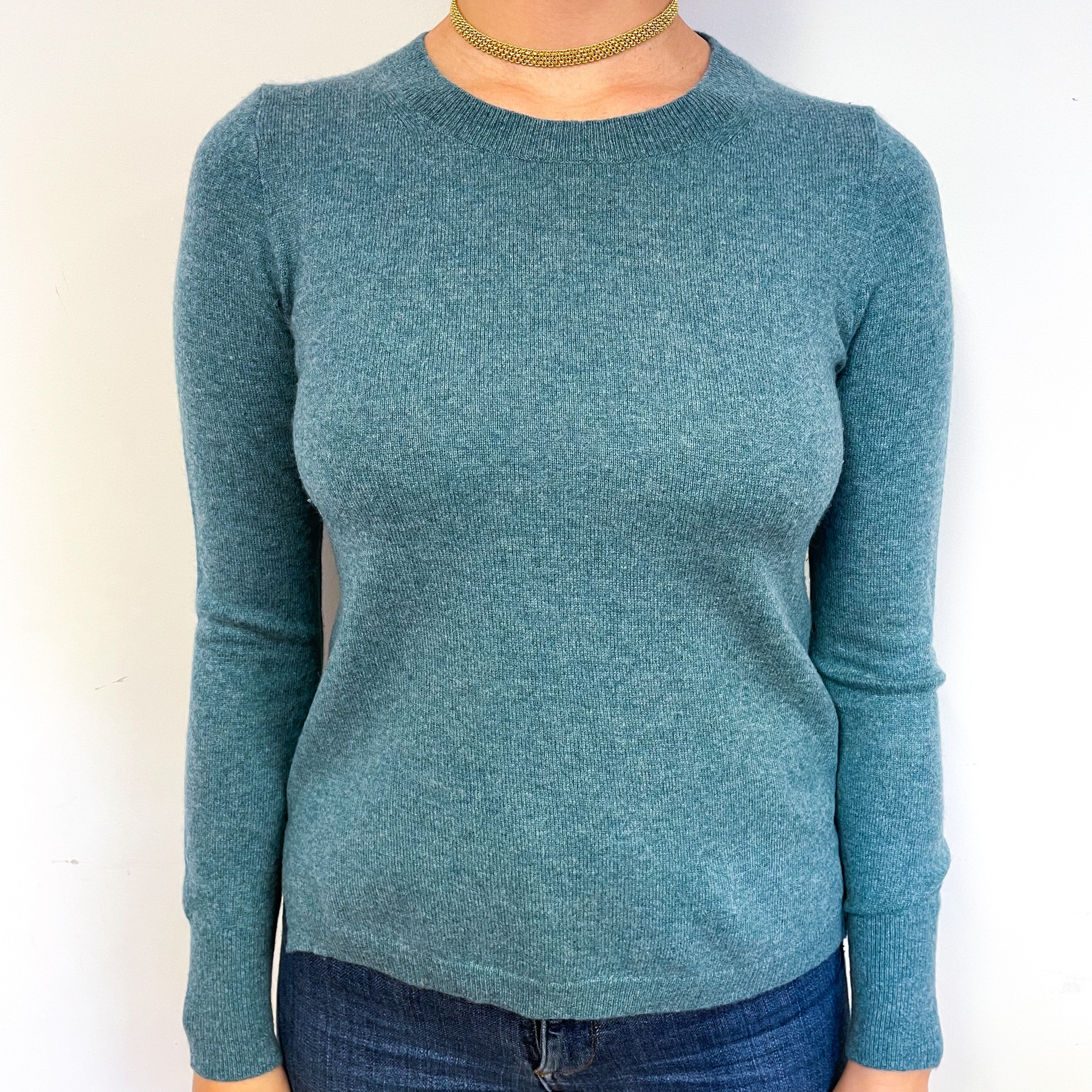 Sea Green Cashmere Crew Neck Jumper Small