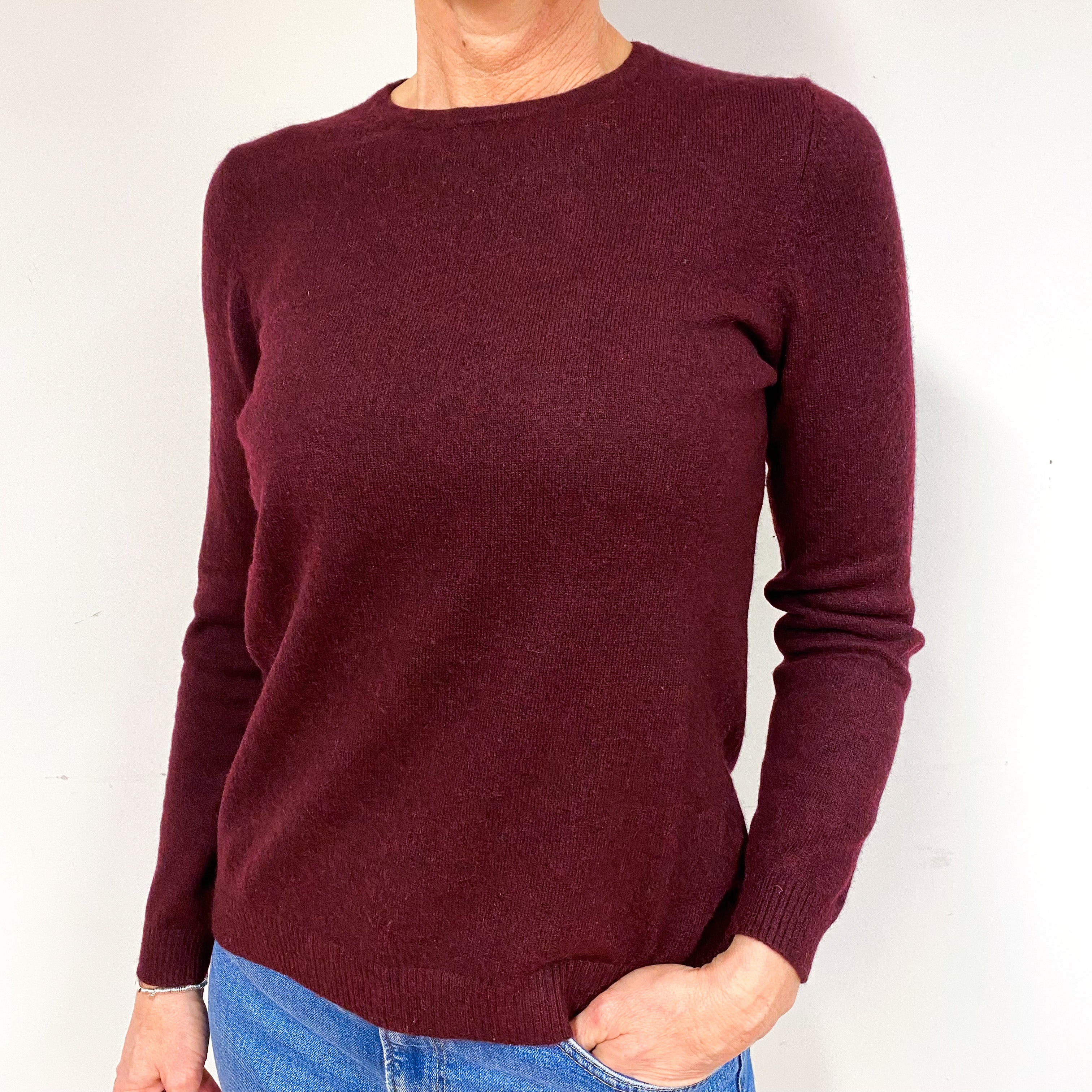 Mulberry Purple Cashmere Crew Neck Jumper Medium