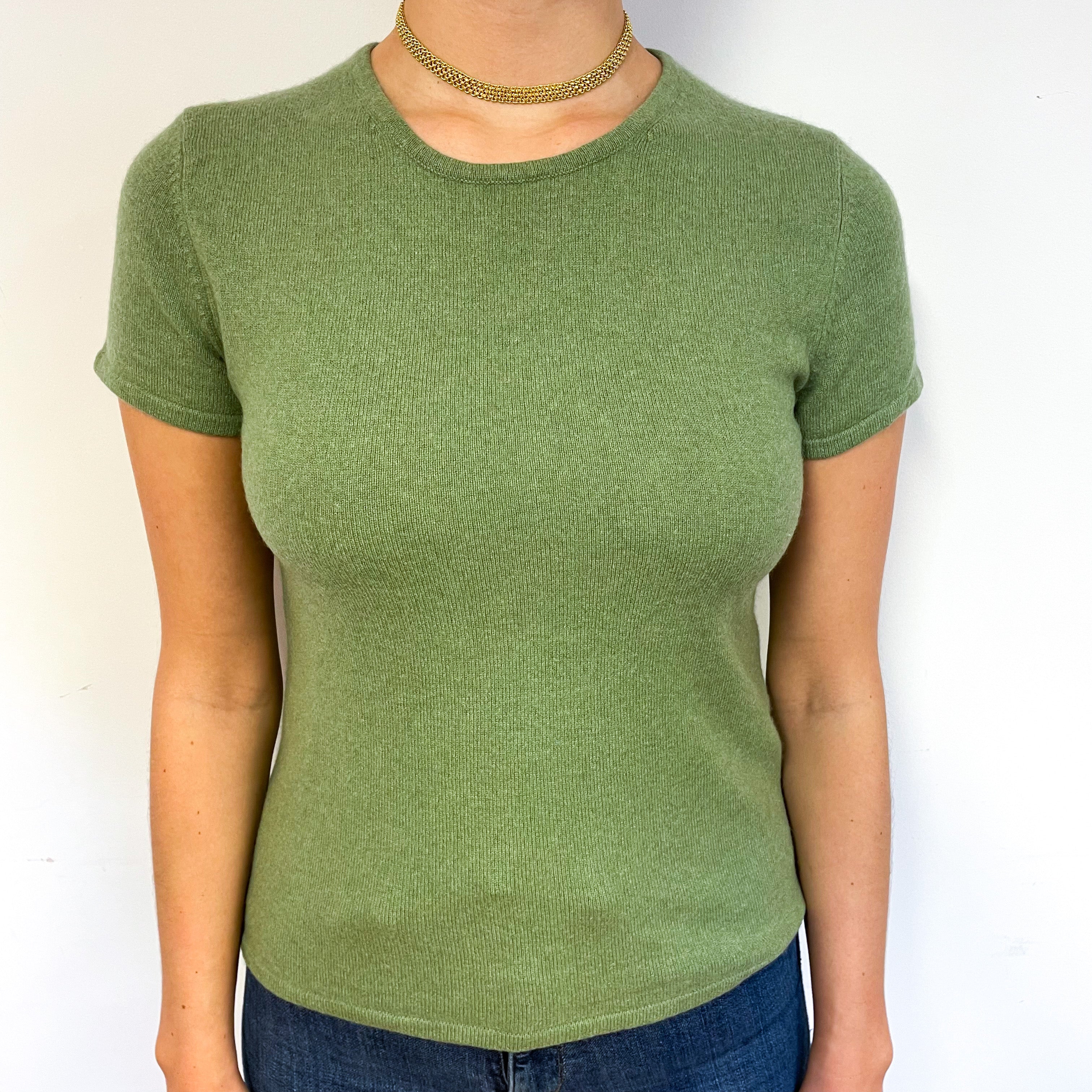 Moss Green Cashmere Twin Set Cardigan Small