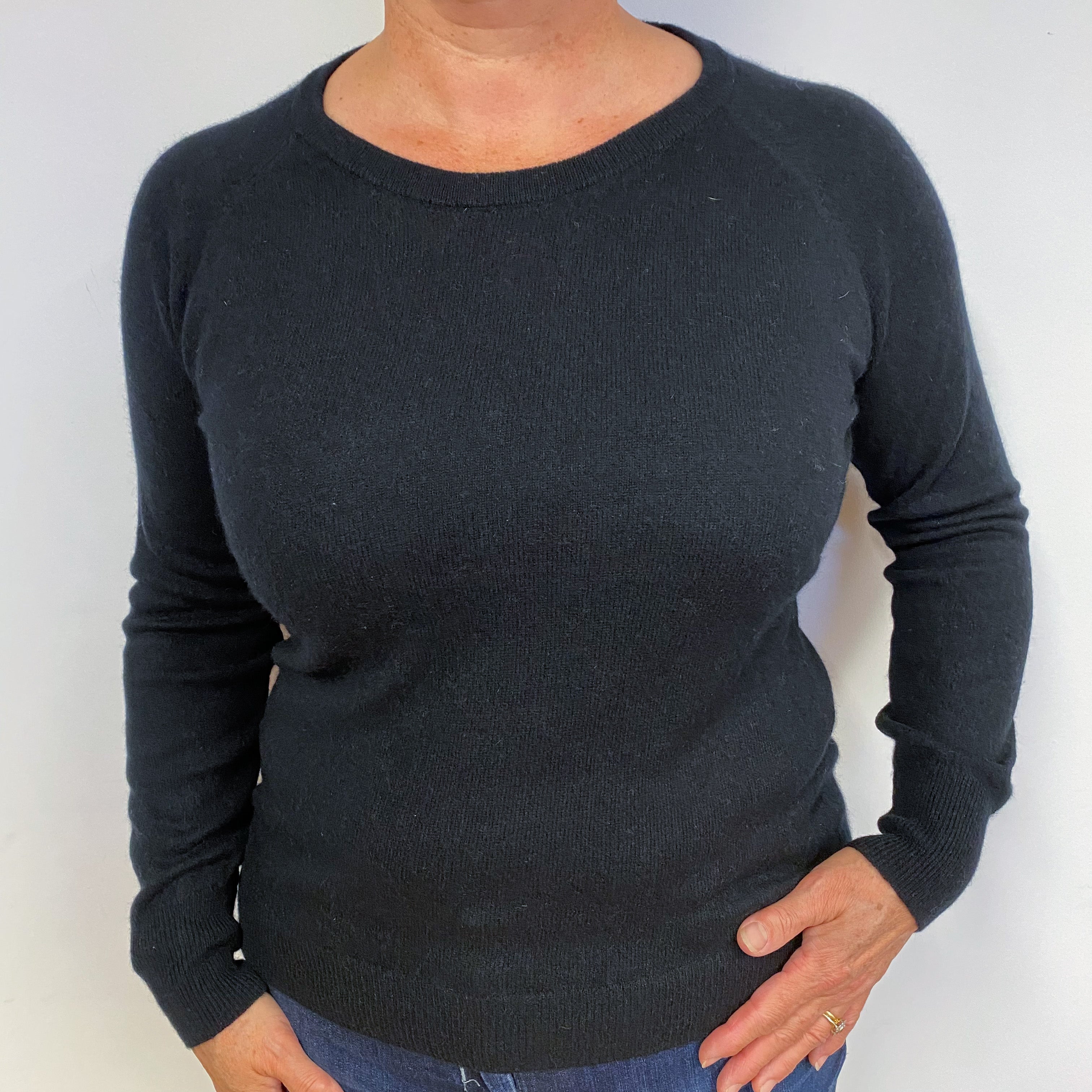 Black Cashmere Crew Neck Jumper