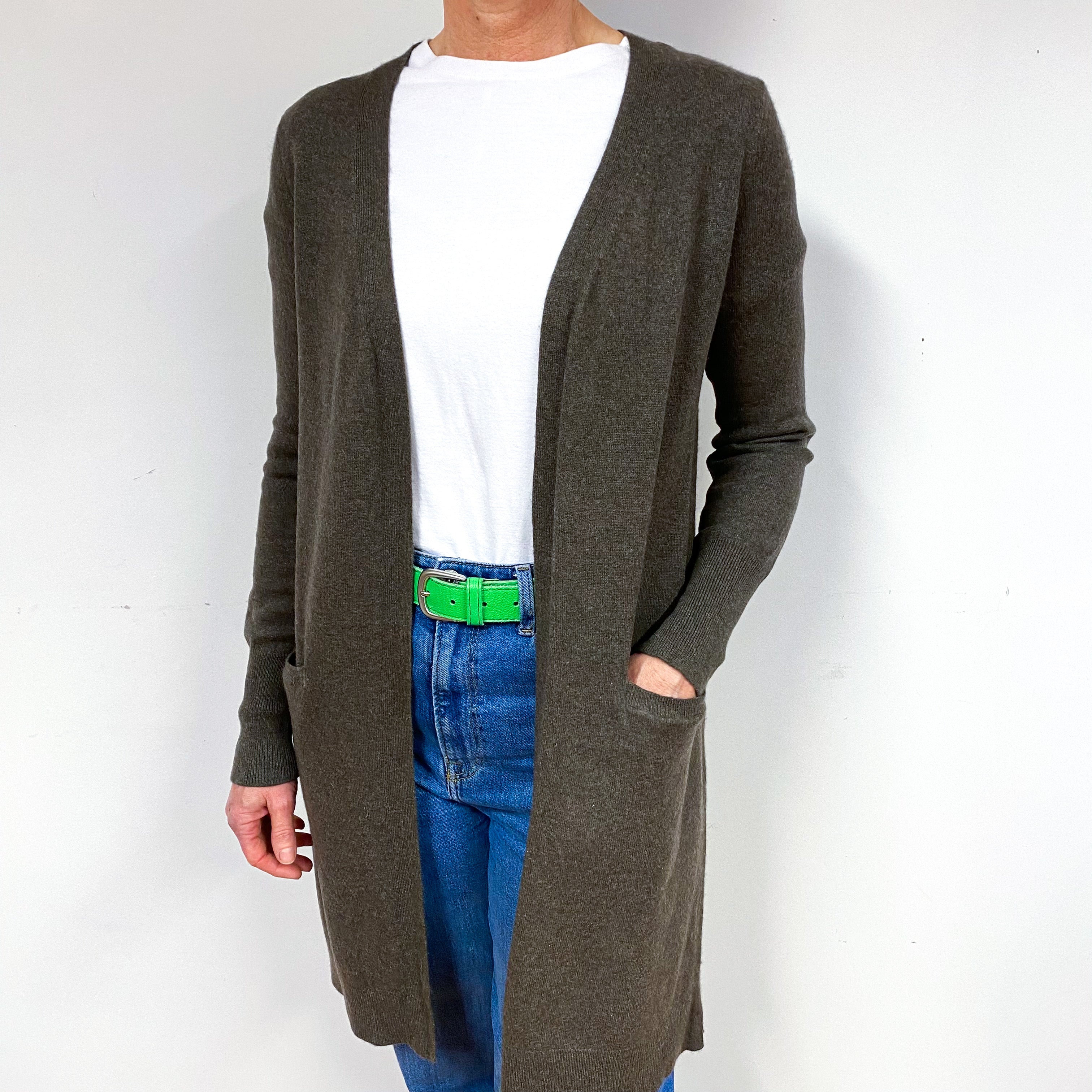 Donkey Brown Cashmere Edge to Edge Cardigan Medium