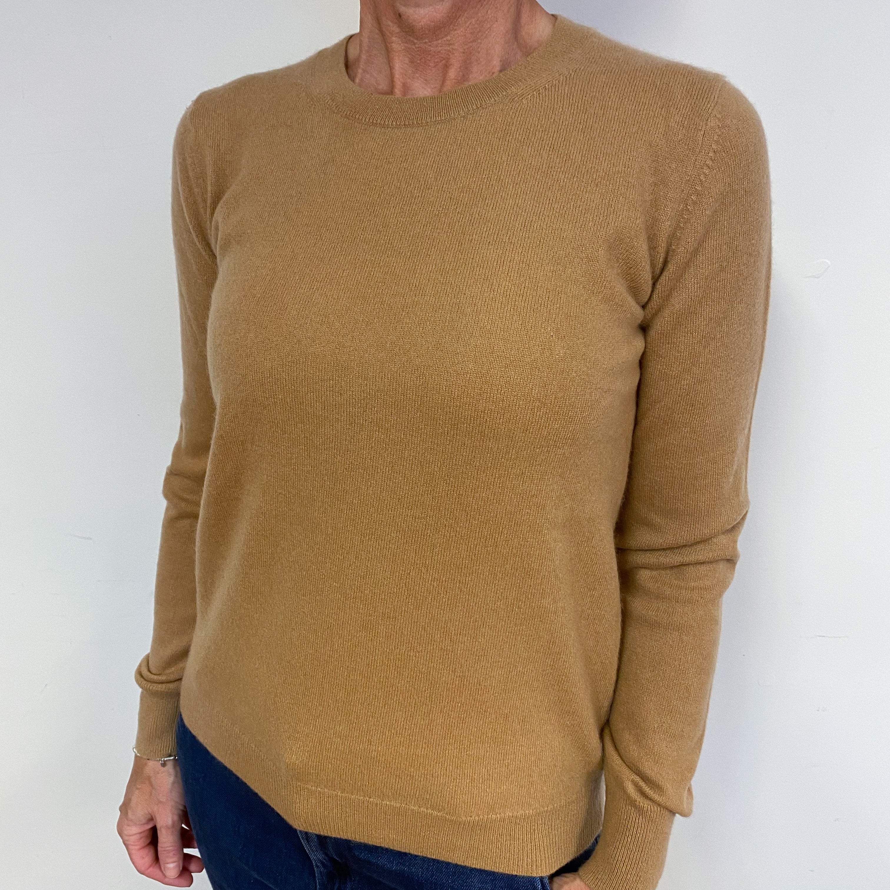 Toffee Brown Cashmere Crew Neck Jumper