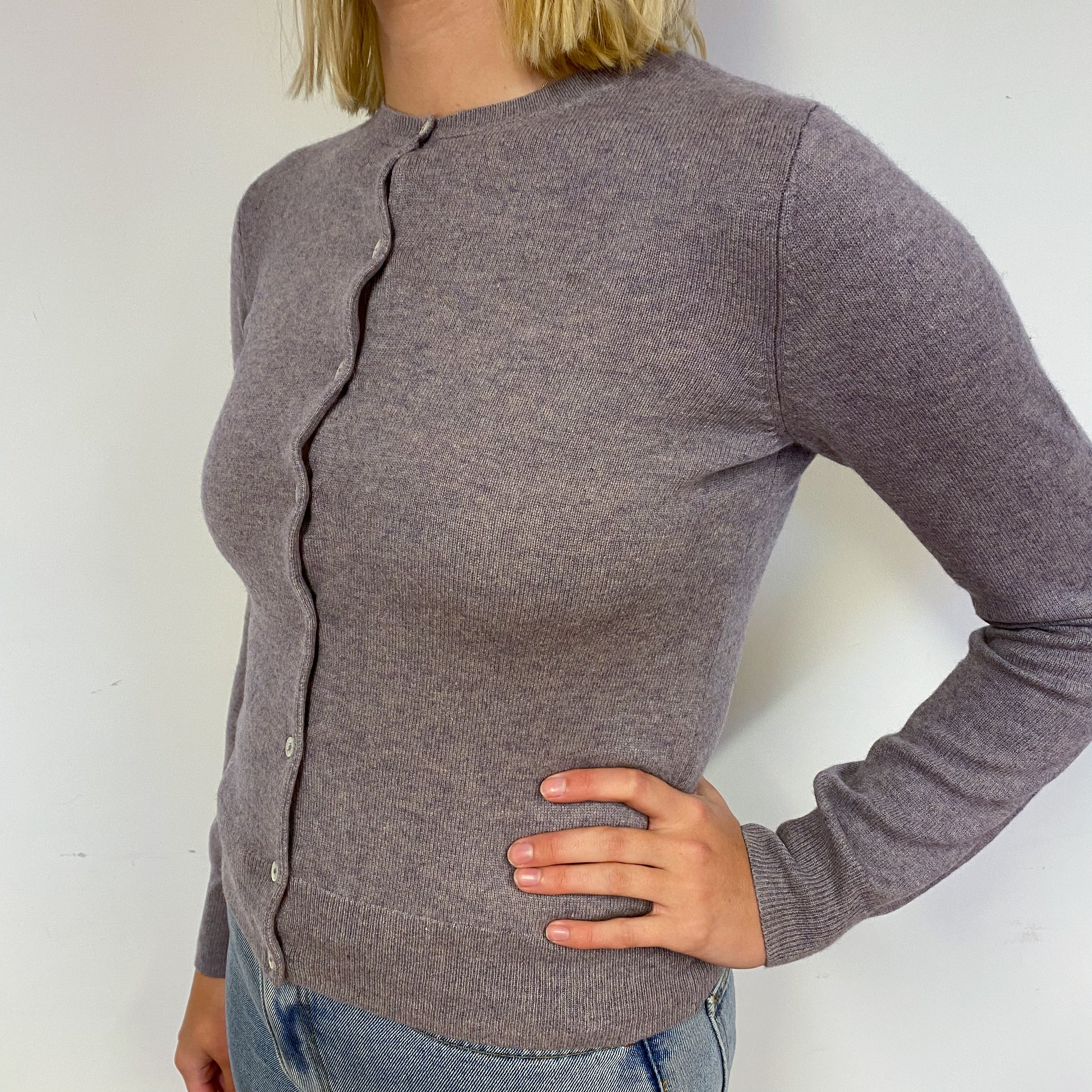 Steel Grey Cashmere Cardigan Small