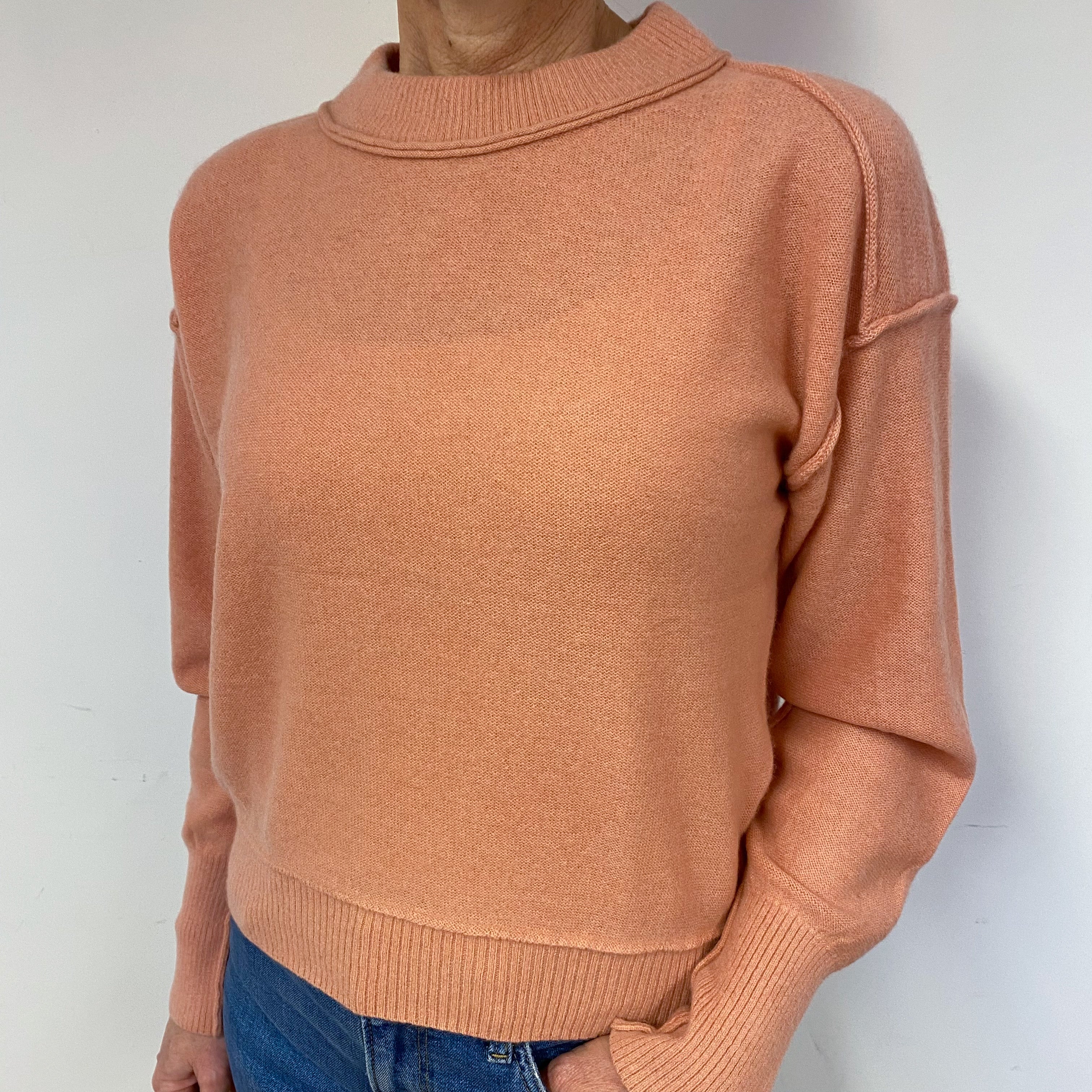 Blush Pink Cashmere Crew Neck Jumper Medium