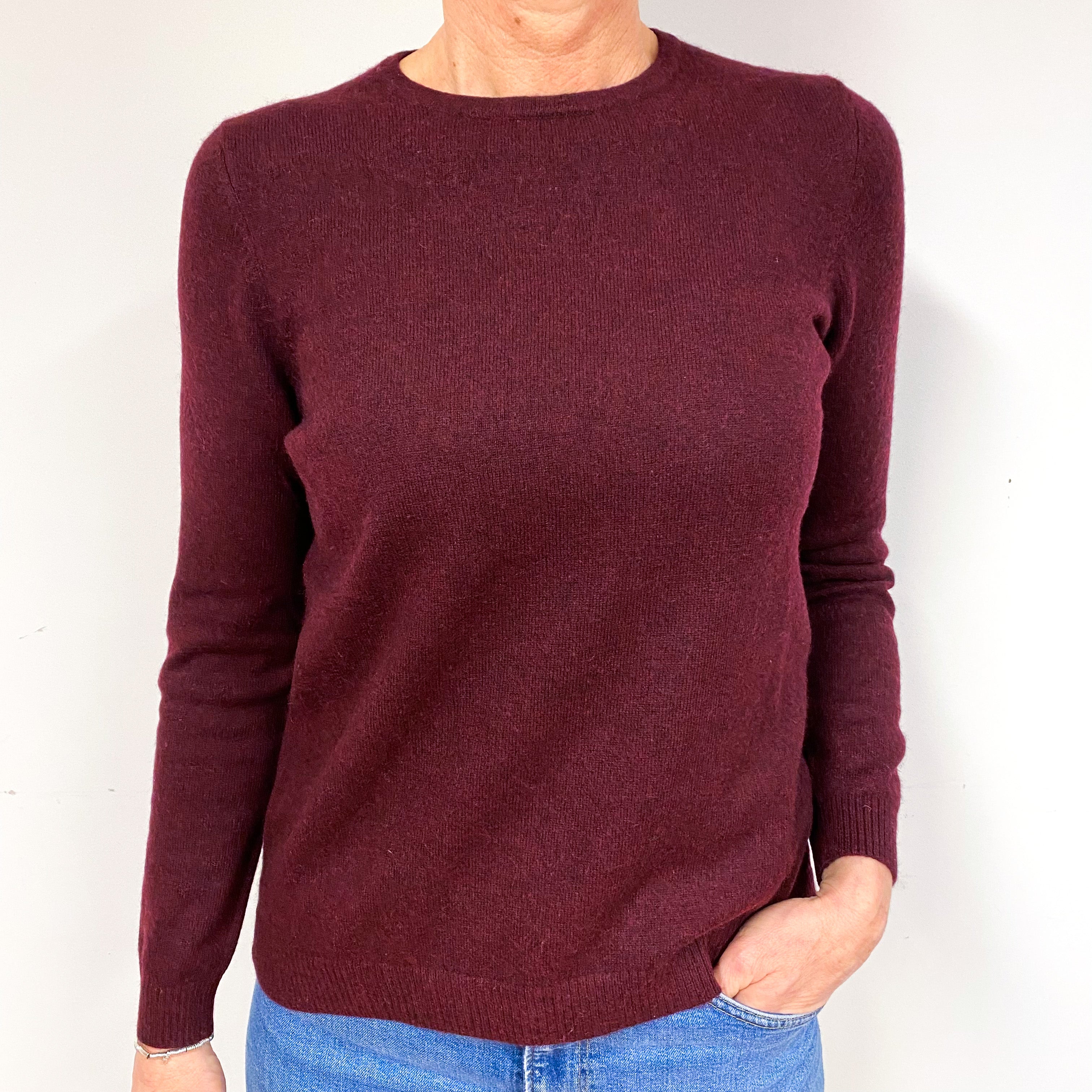 Mulberry Purple Cashmere Crew Neck Jumper Medium