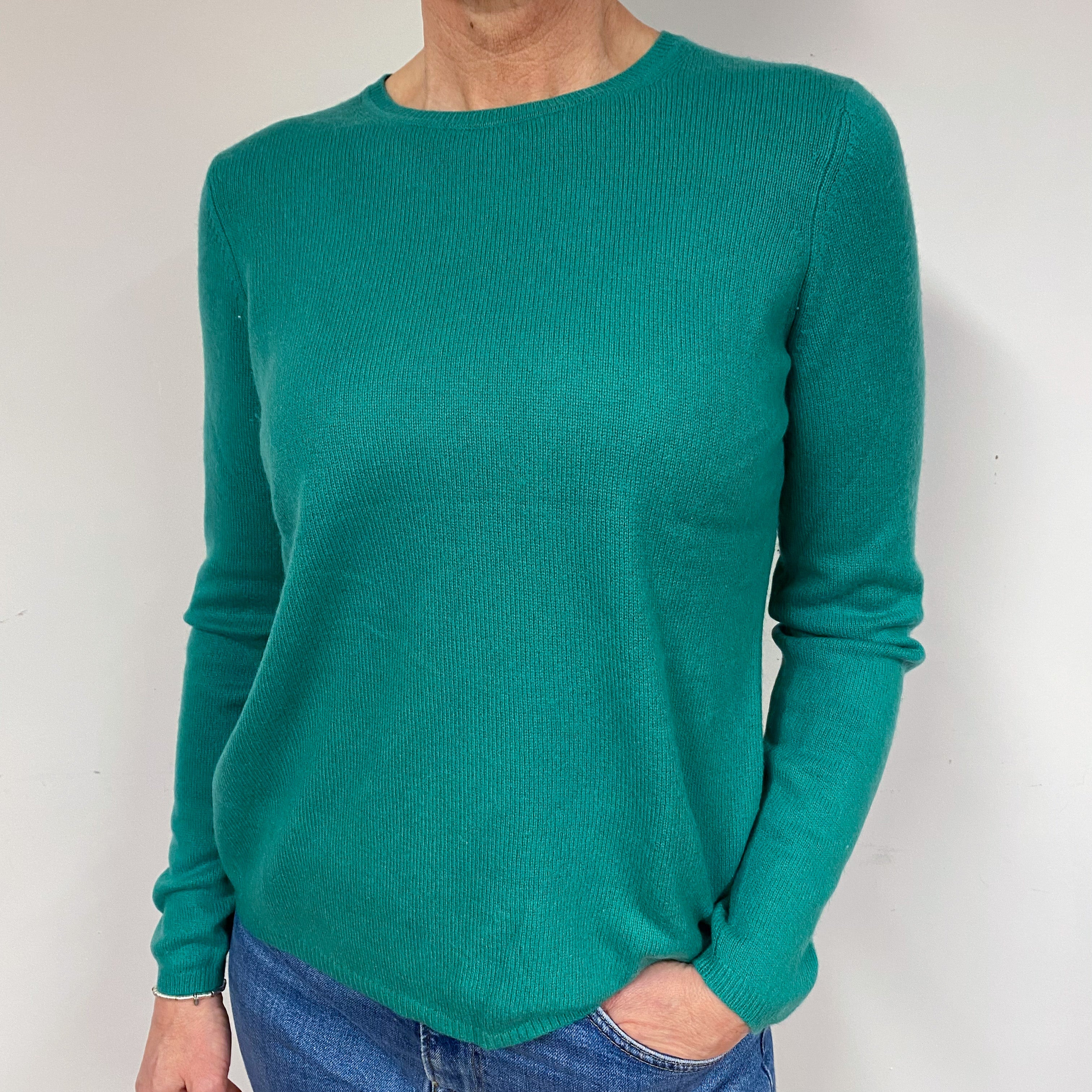 Emerald Green Cashmere Crew Neck Jumper Medium