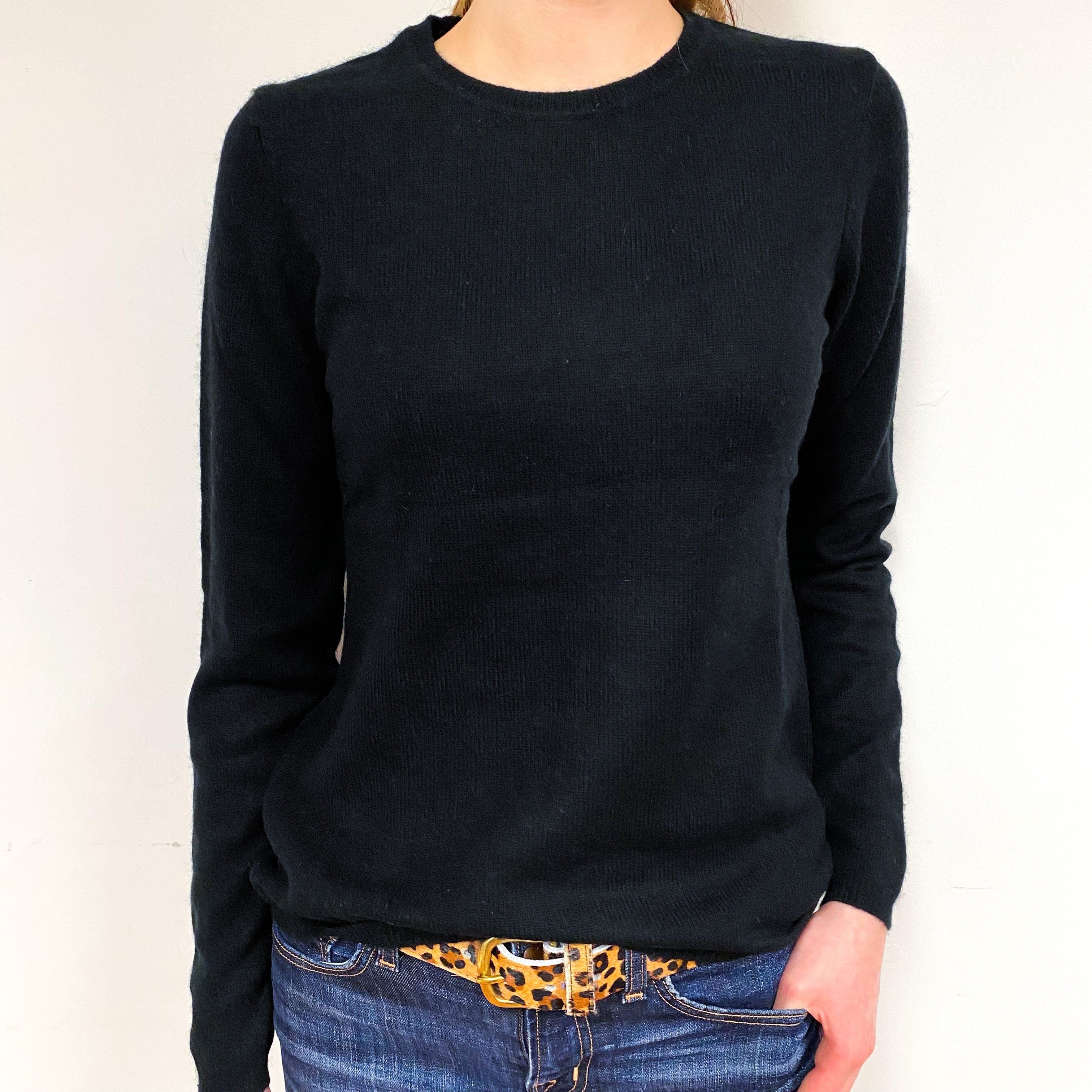 Black Cashmere Crew Neck Jumper Extra Small