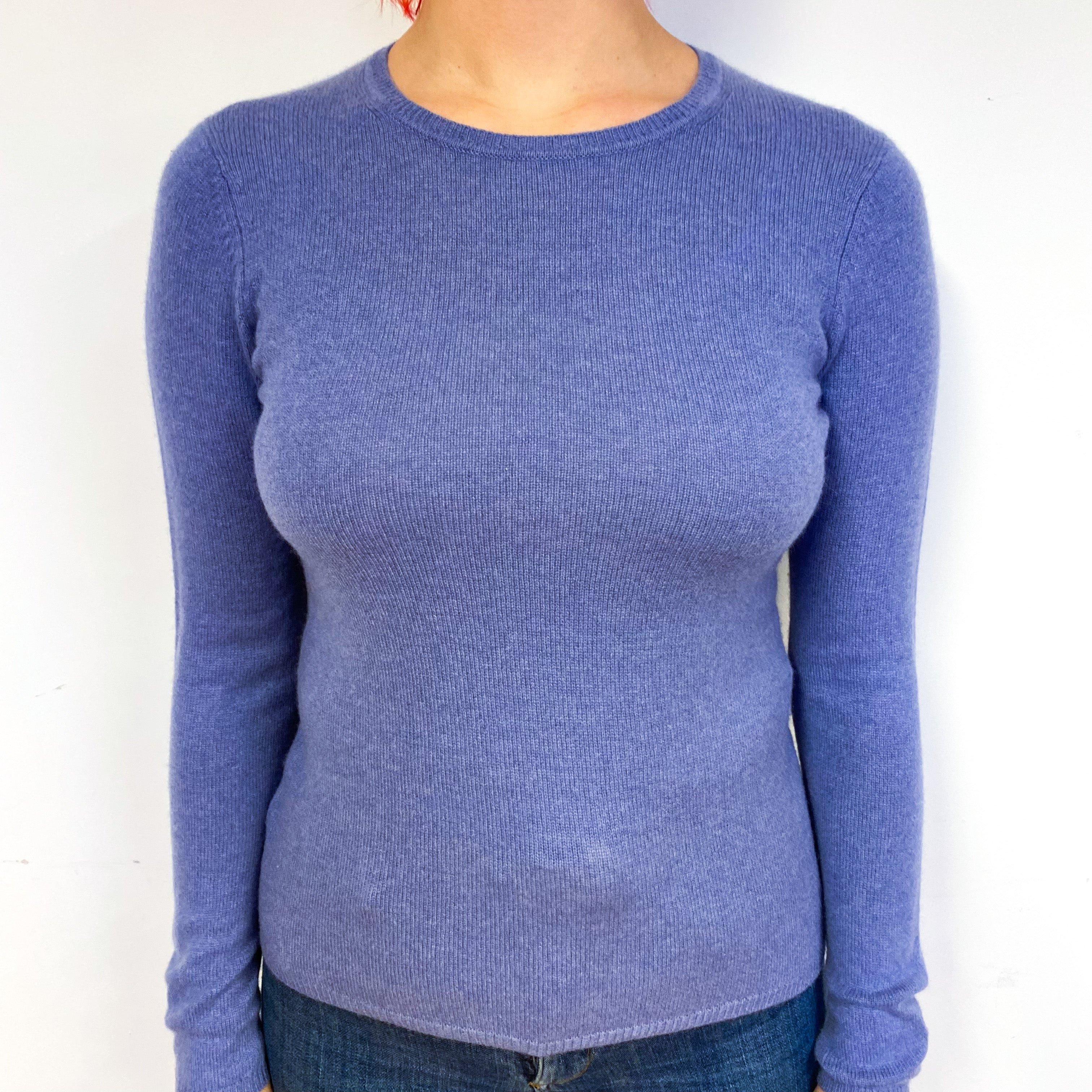 Periwinkle Purple Cashmere Crew Neck Jumper Small