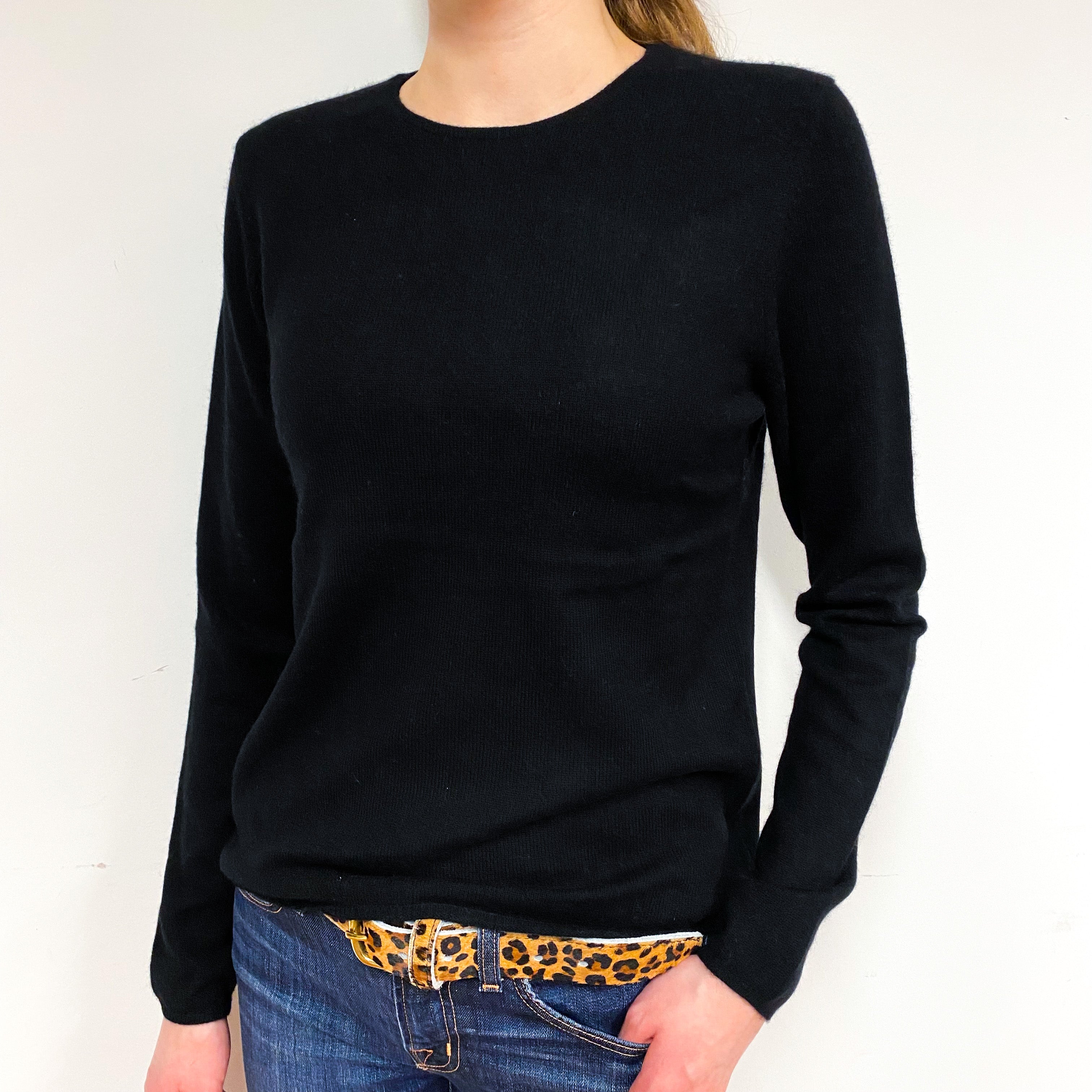 Black Cashmere Crew Neck Jumper Extra Small