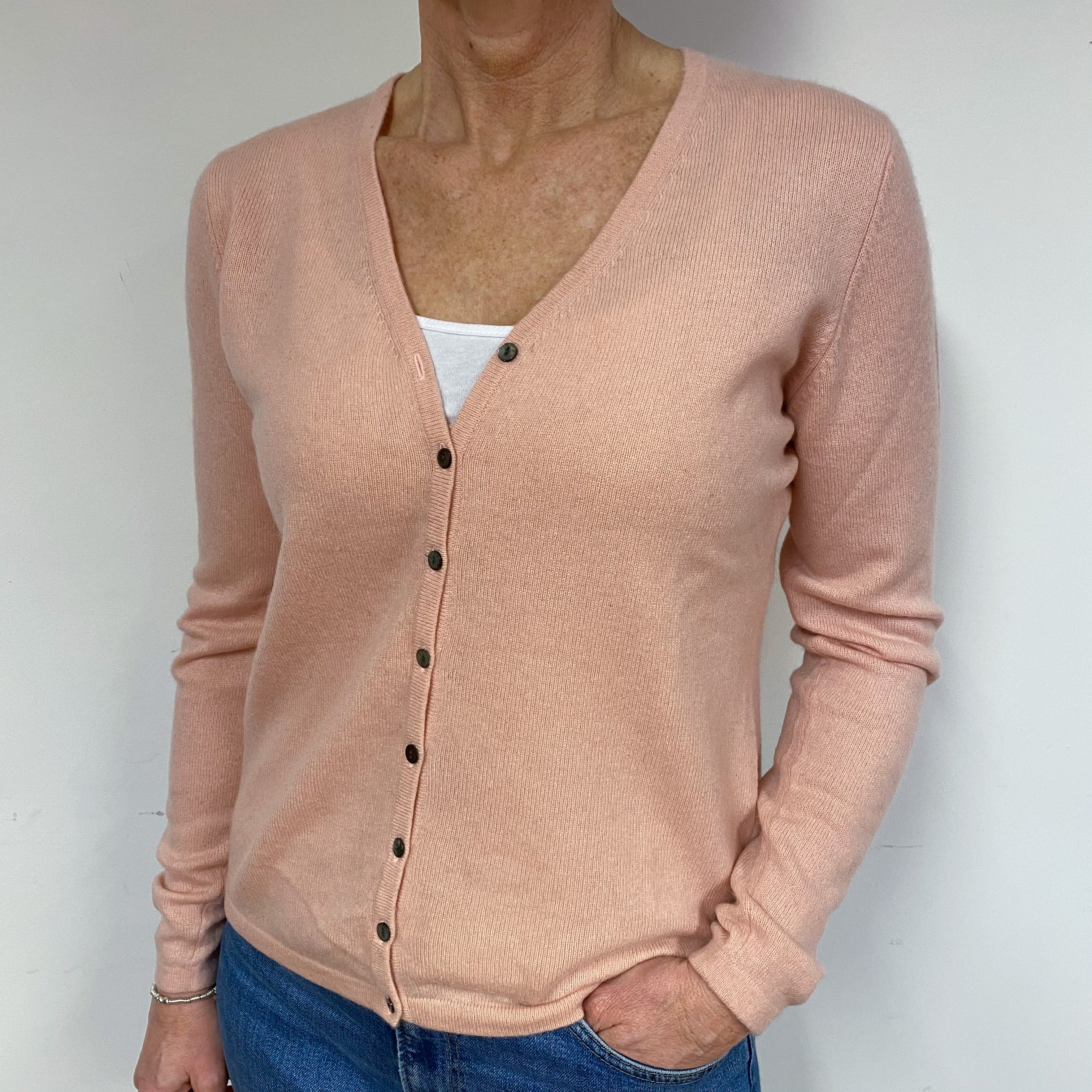 Calamine Pink Cashmere Cardigan Medium