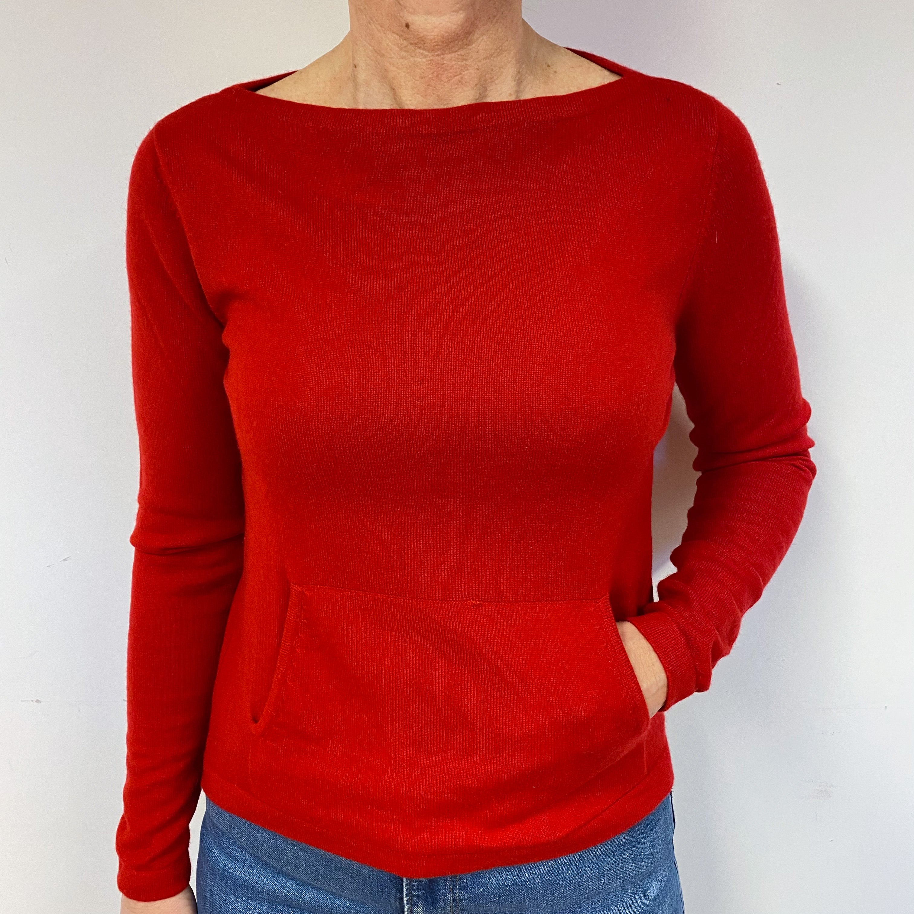 Berry Red Cashmere Crew Neck Jumper Medium