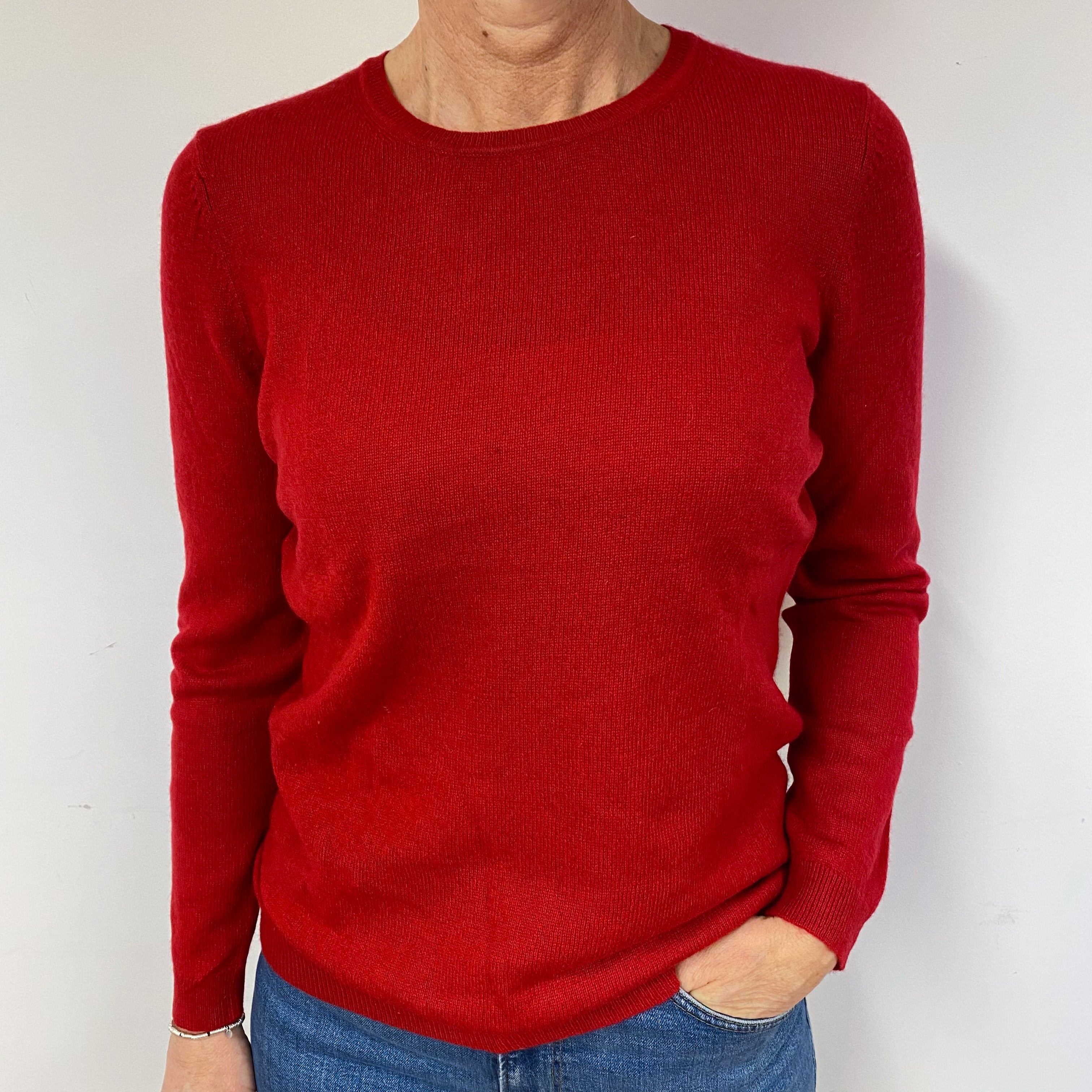 Ruby Red Cashmere Crew Neck Jumper Medium