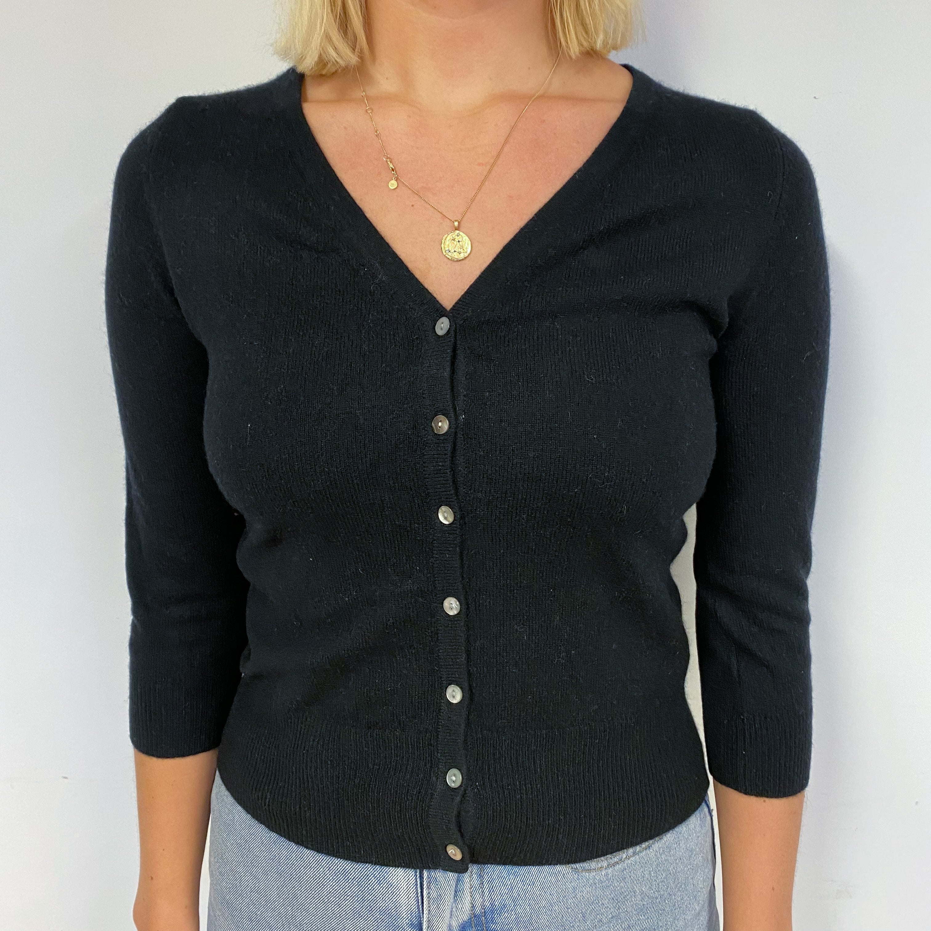 Black Cashmere Cardigan Small