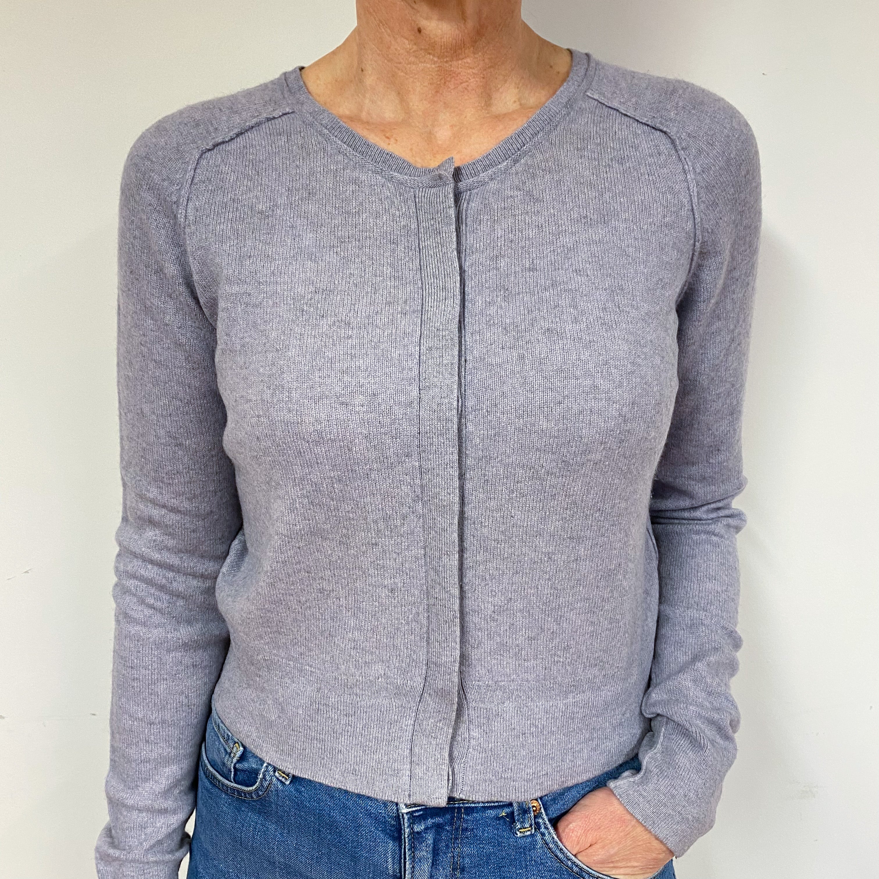 Slate Purple Cashmere Cardigan Medium