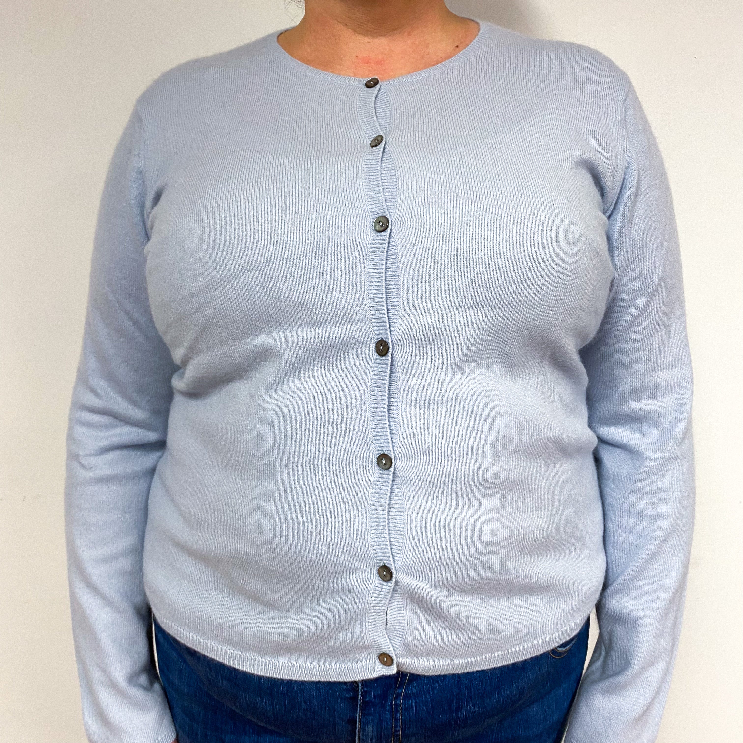 Light Blue Cashmere Cardigan Extra Large