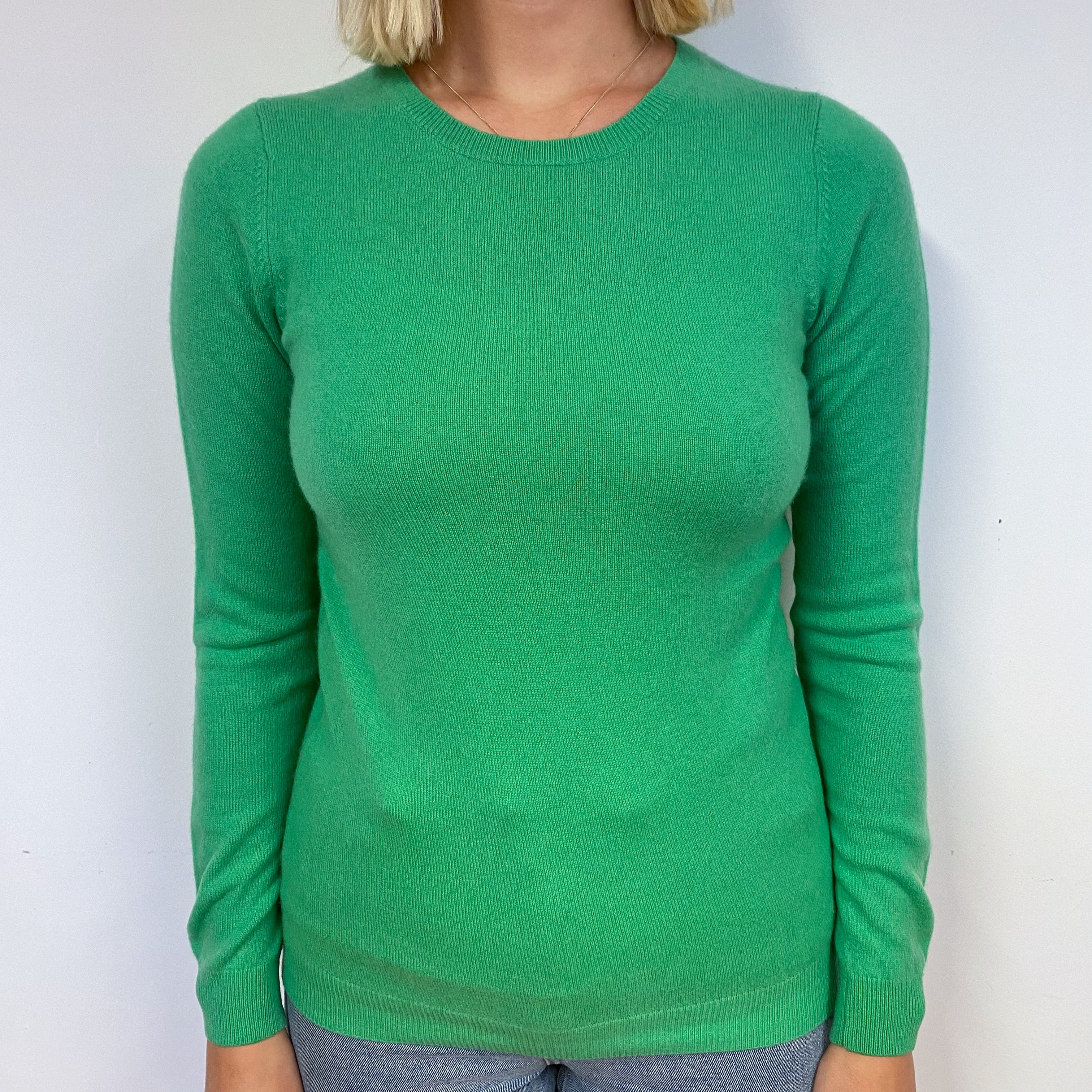 Jade Green Cashmere Crew Neck Jumper Small