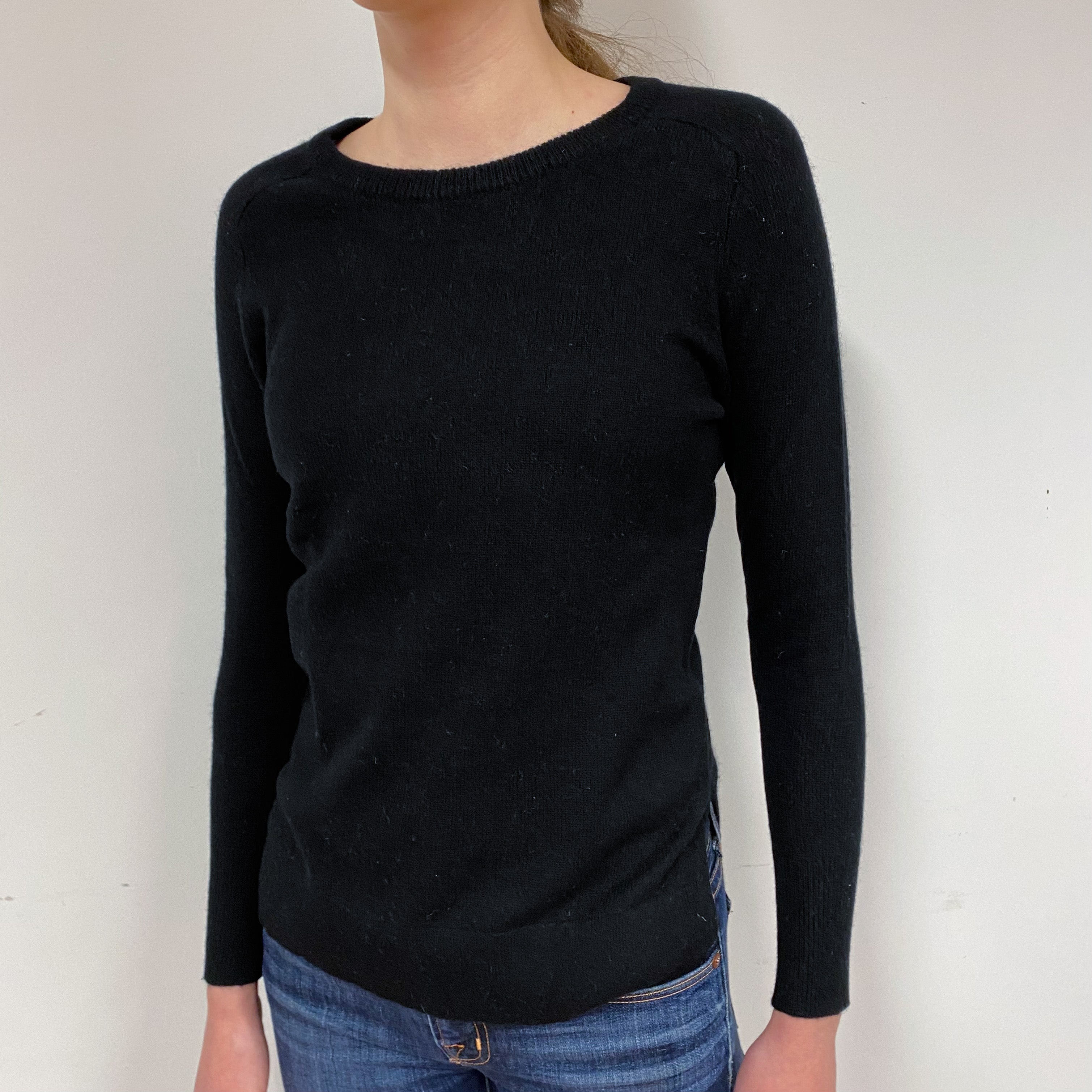 Black Cashmere Crew Neck Jumper Extra Small