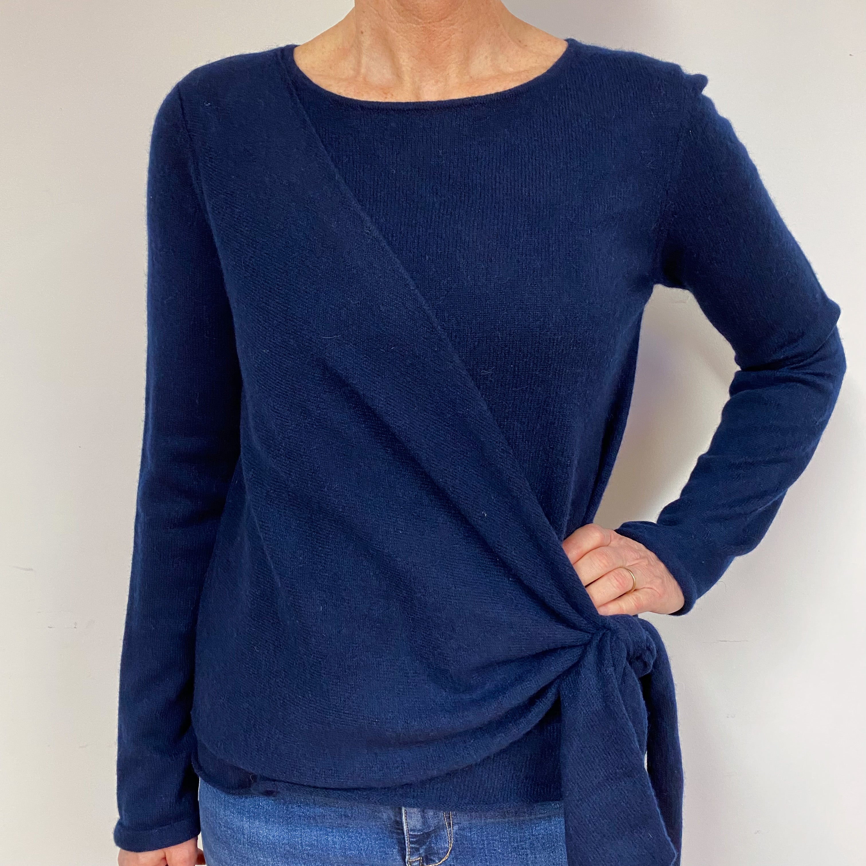 Navy Blue Cashmere Crew Neck Jumper Medium