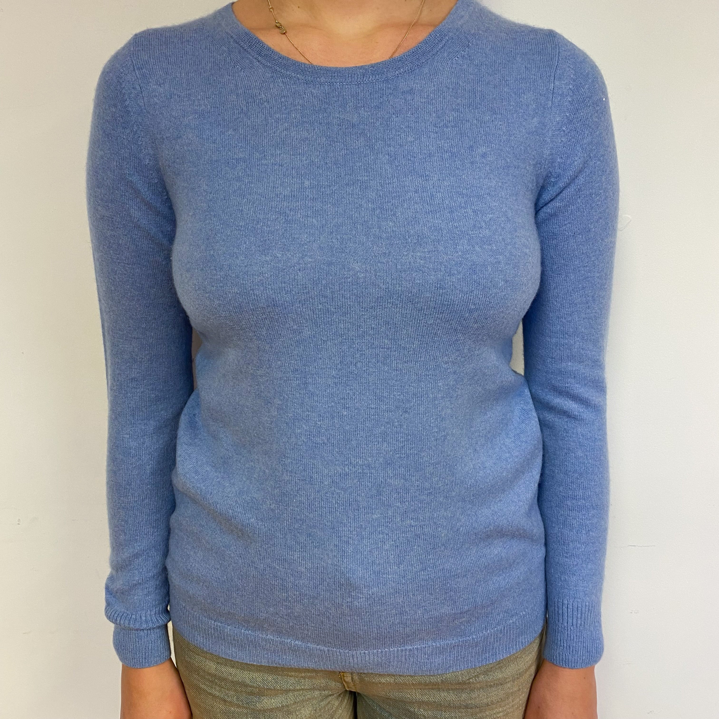 Sky Blue Cashmere Crew Neck Jumper Small