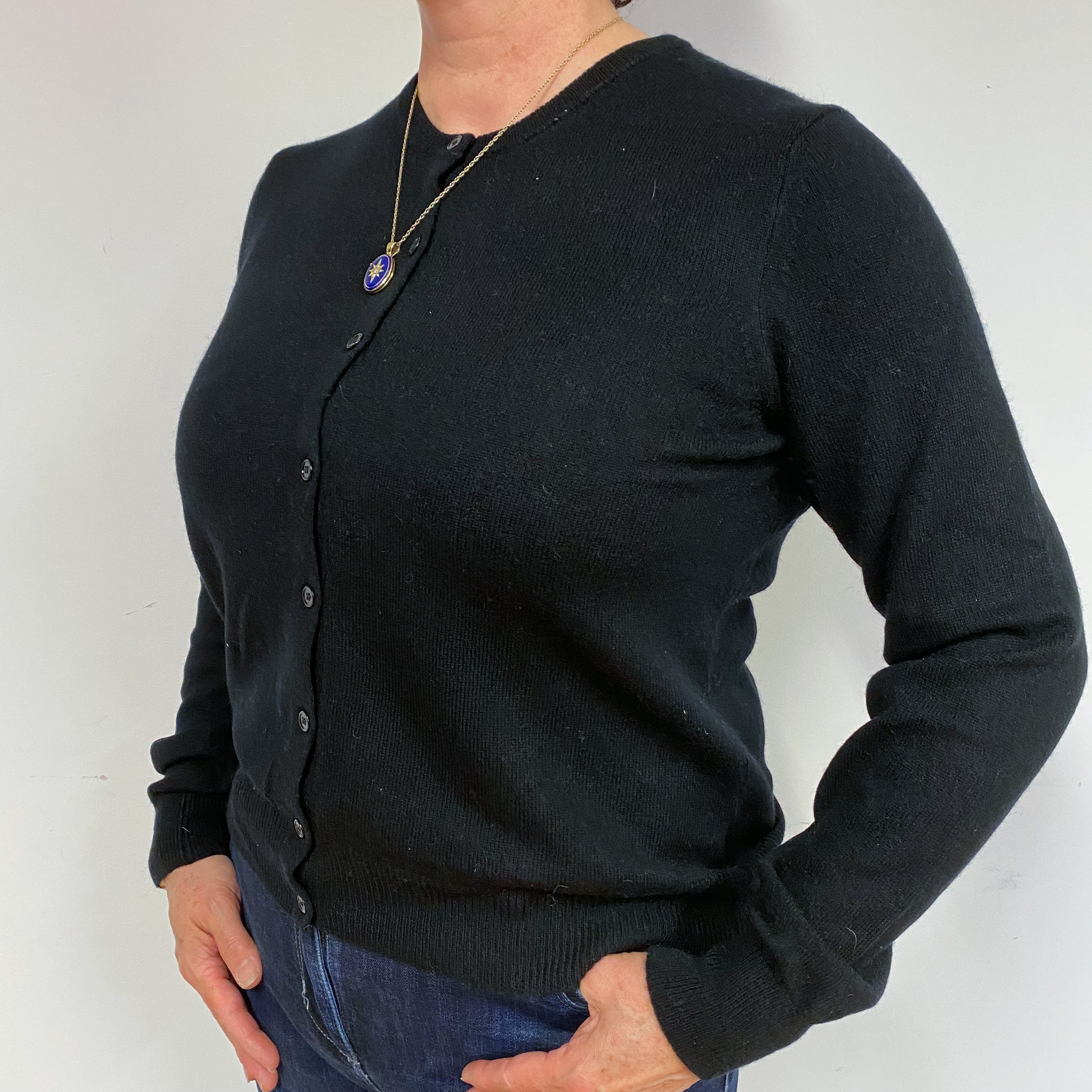 Black Cashmere Cardigan Large