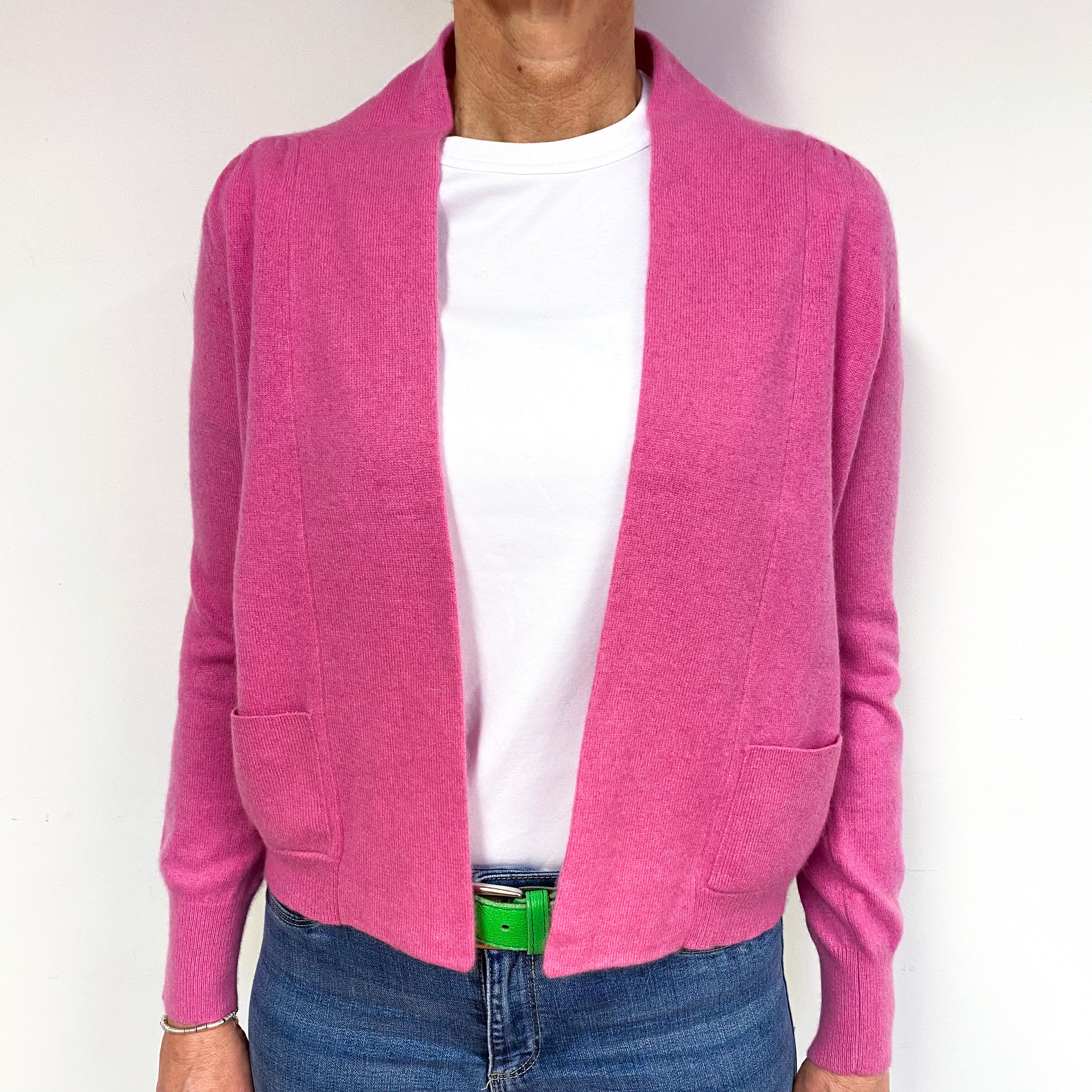 Sweet Pea Pink Cashmere Edge to Edge Cardigan Medium
