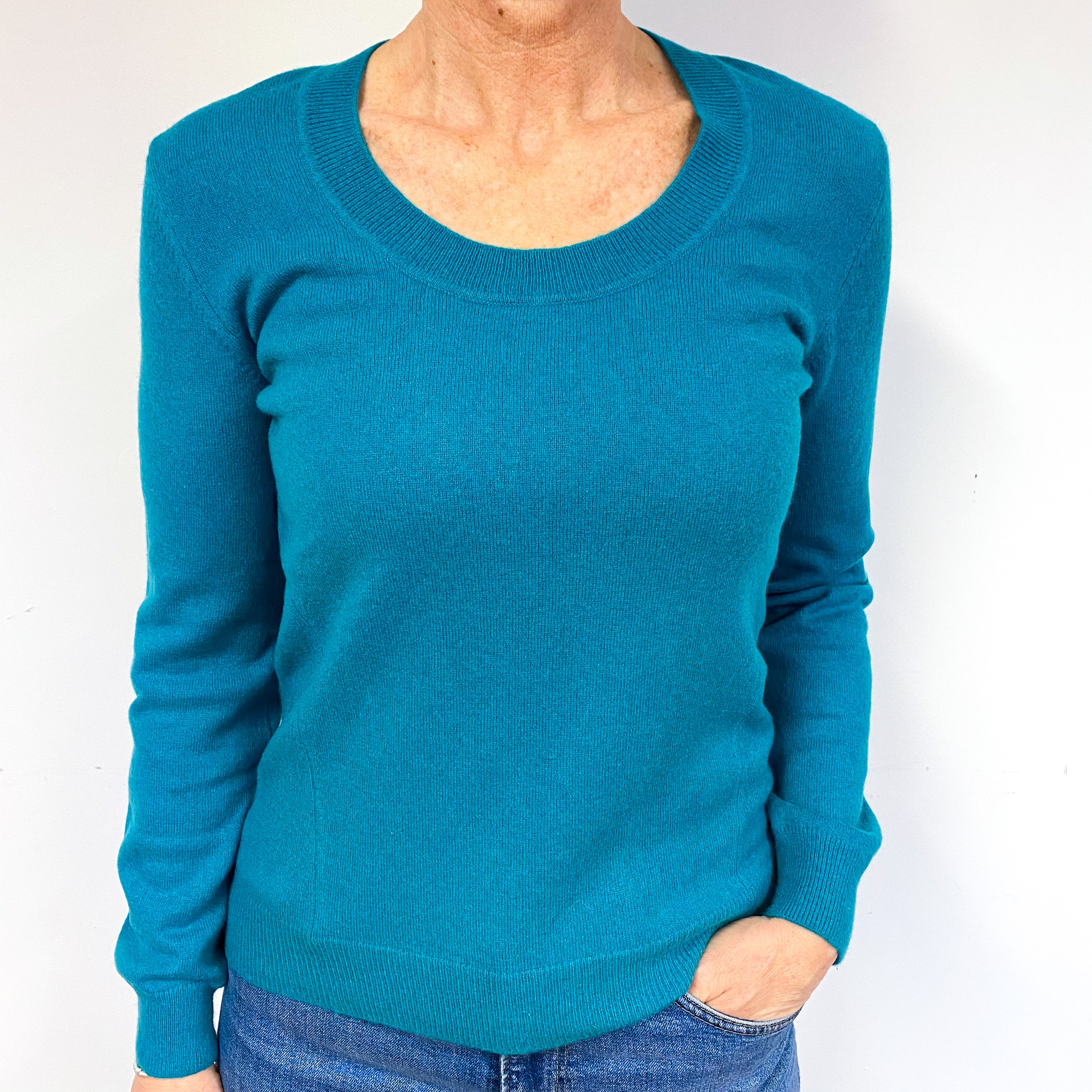 Emerald Green Cashmere Crew Neck Jumper Medium