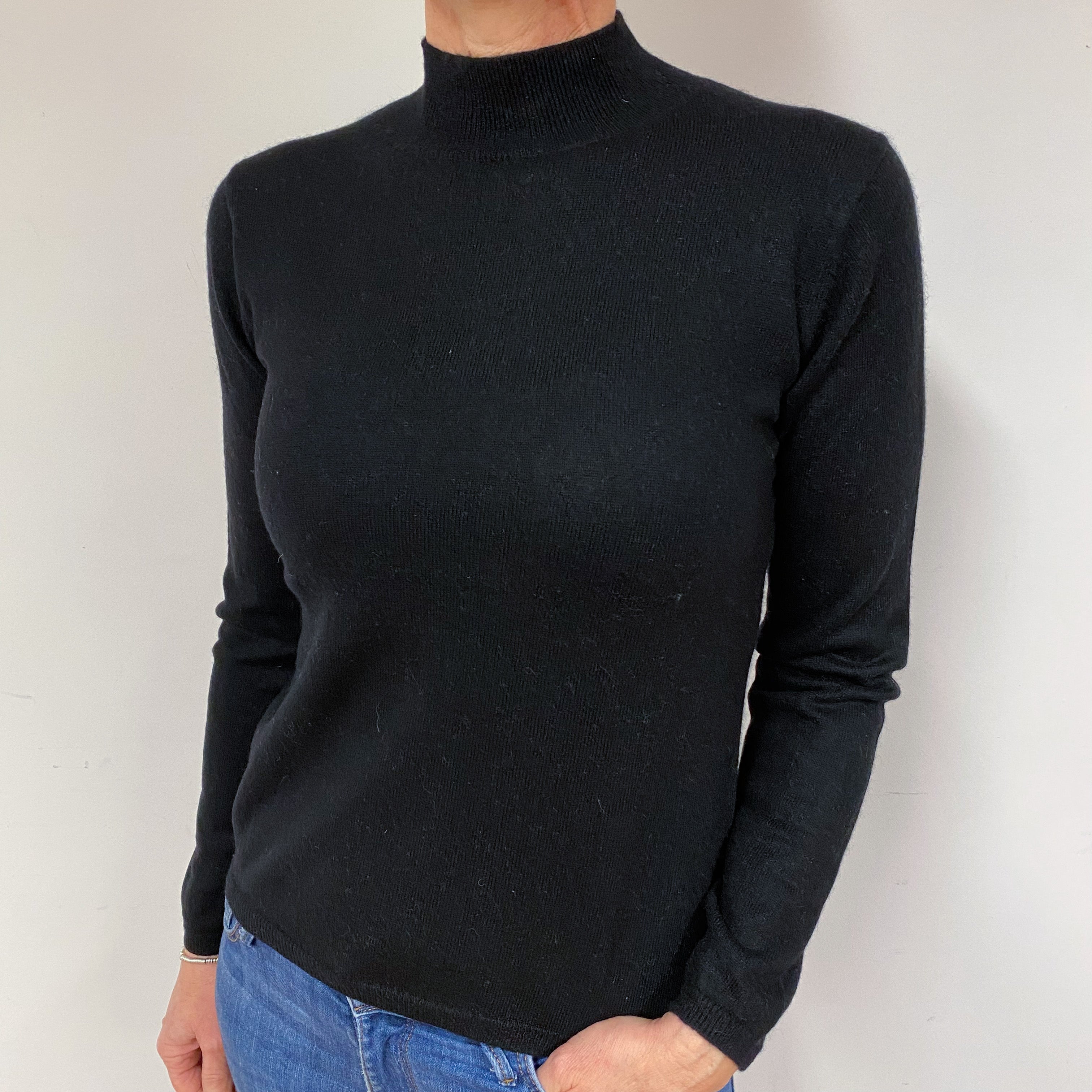 Black Cashmere Turtle Neck Jumper Medium