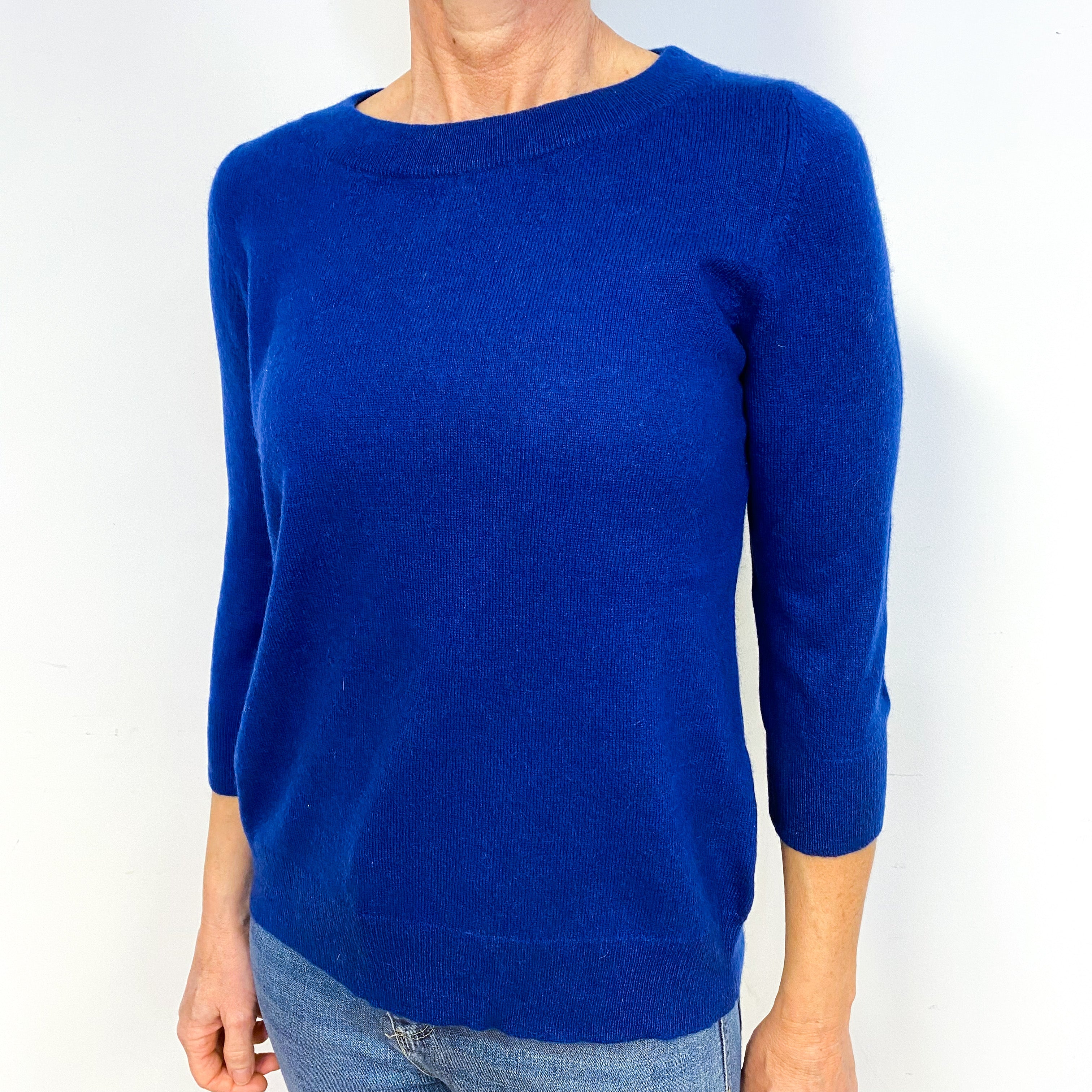 Air Force Blue Cashmere Crew Neck Jumper Medium