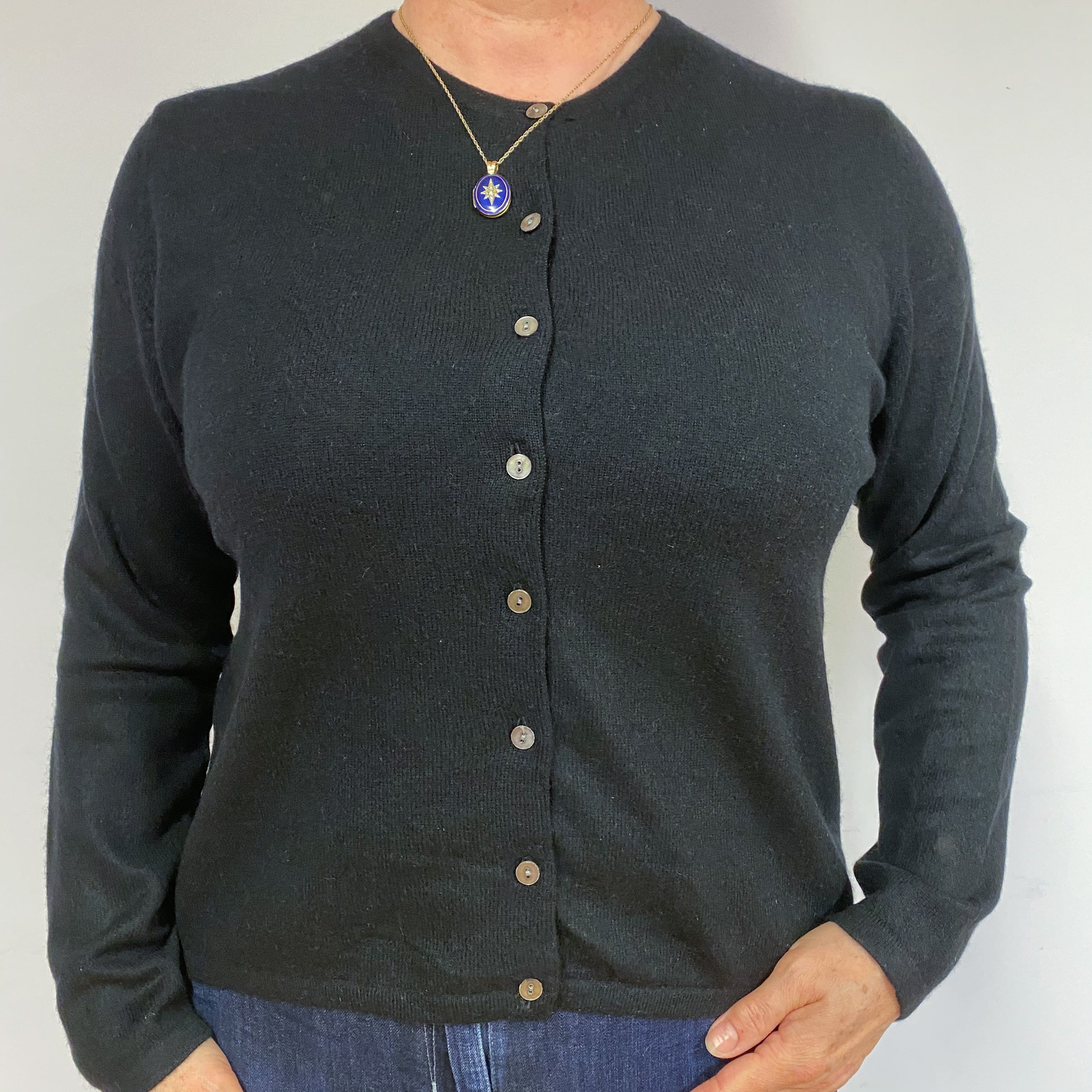 Black Cashmere Cardigan Large