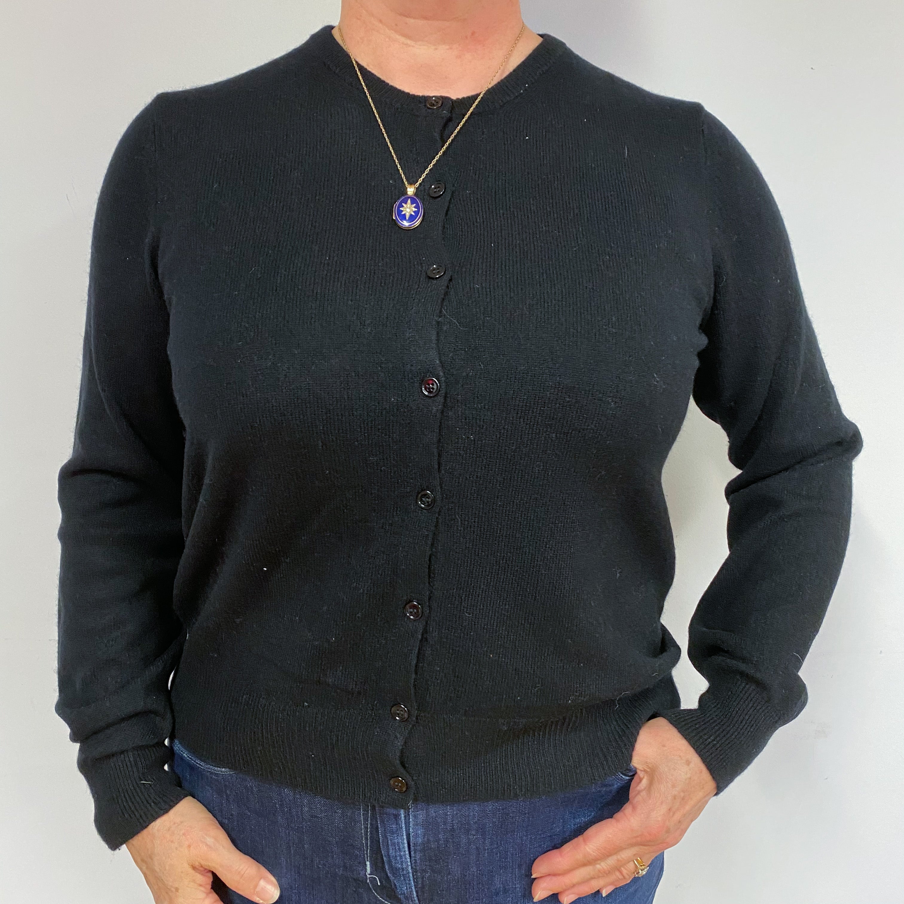 Black Cashmere Cardigan Large