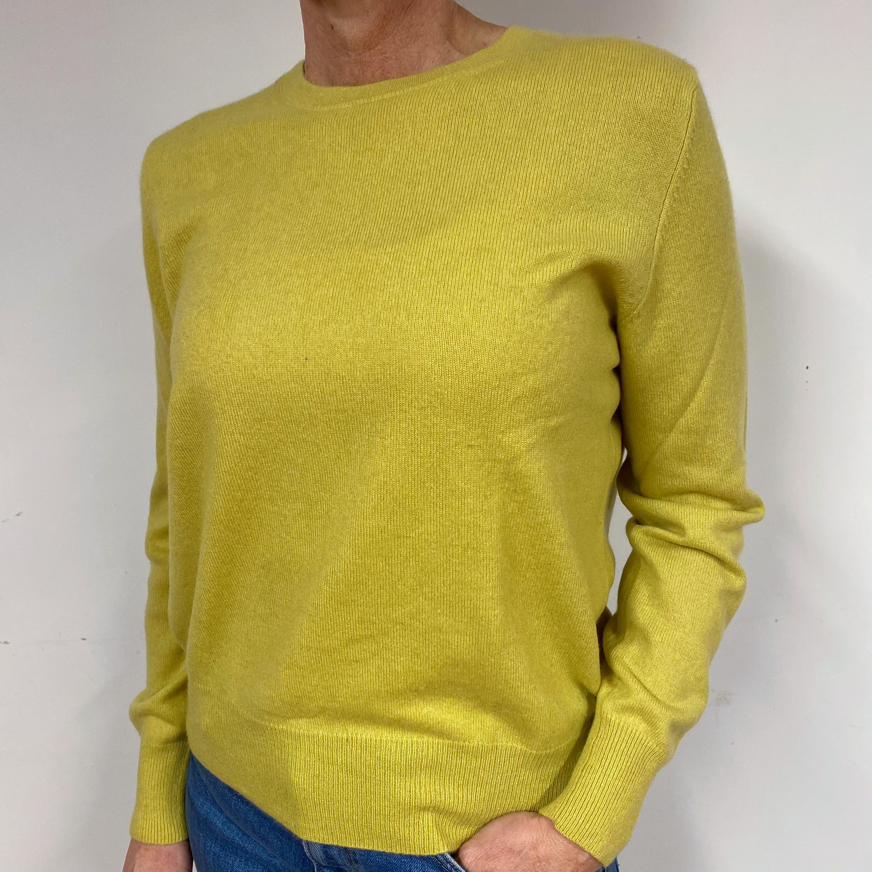 Pistachio Green Cashmere Crew Neck Jumper Medium