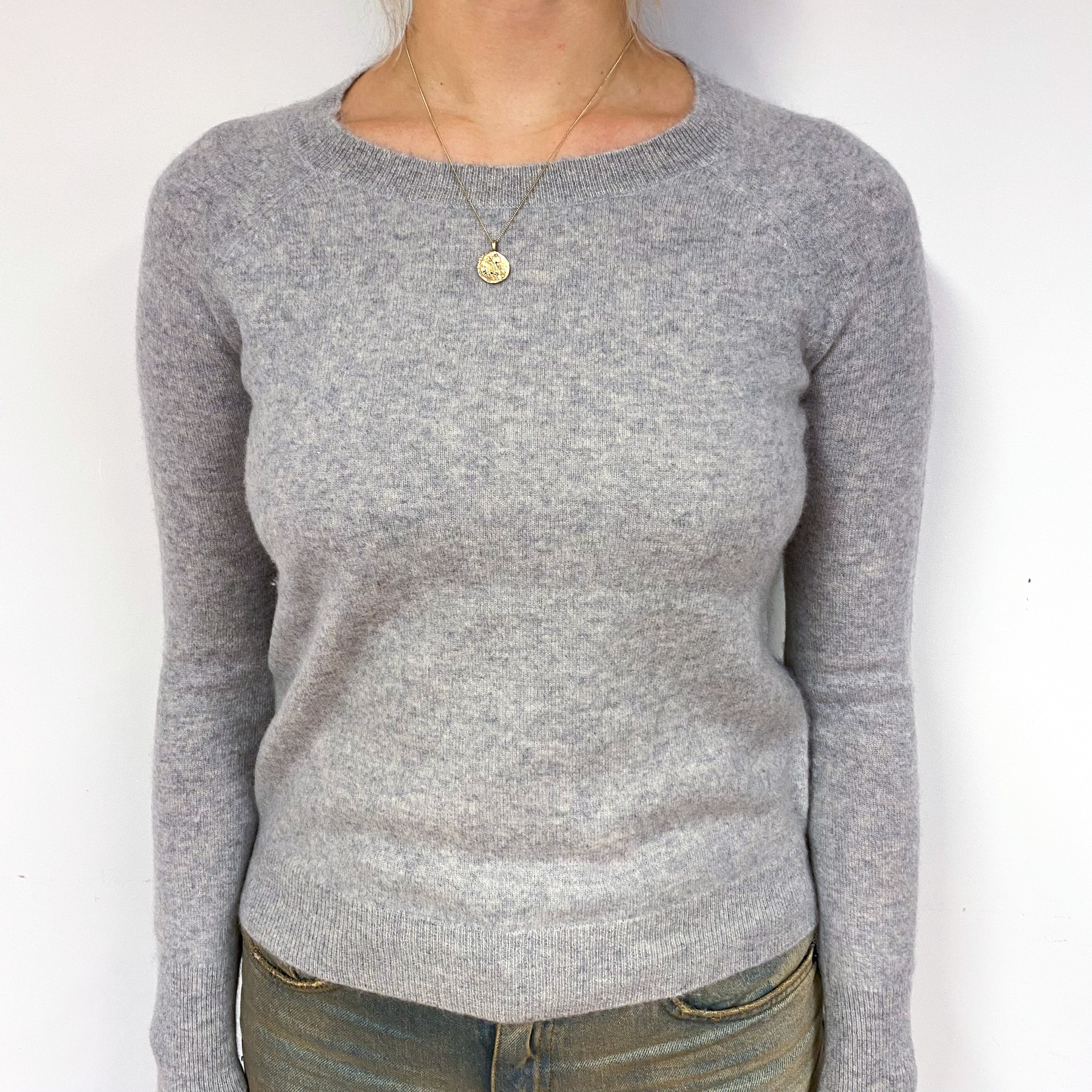 Smoke Grey Cashmere Crew Neck Jumper Small