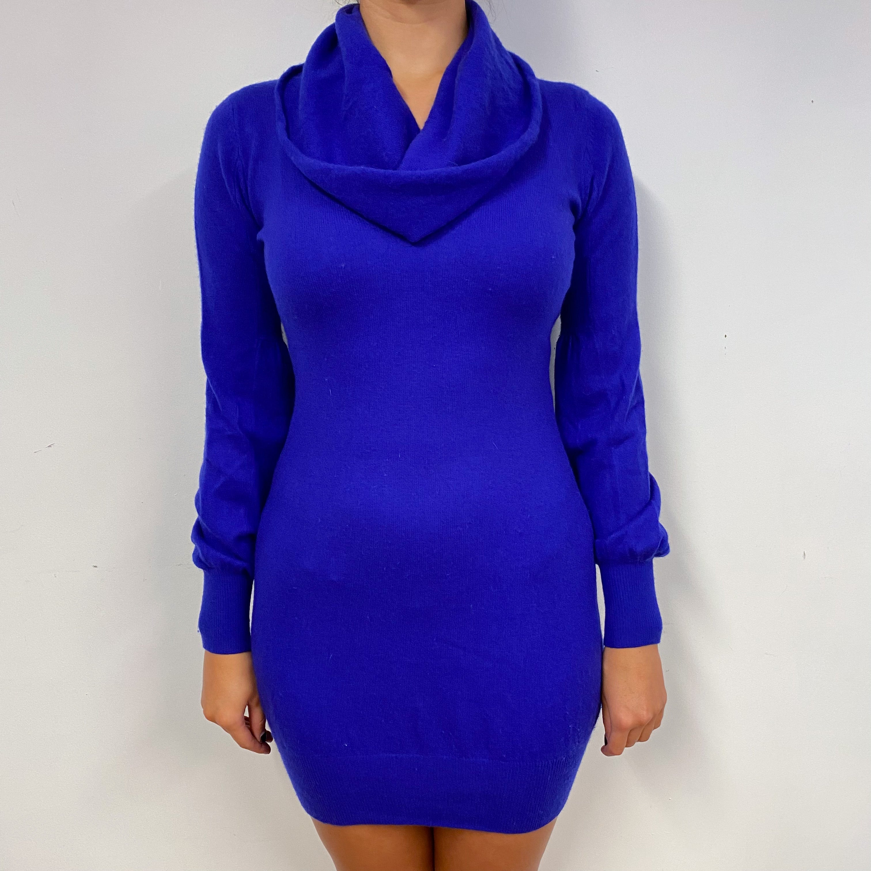 Indigo Purple Cashmere Cowl Neck Dress Small